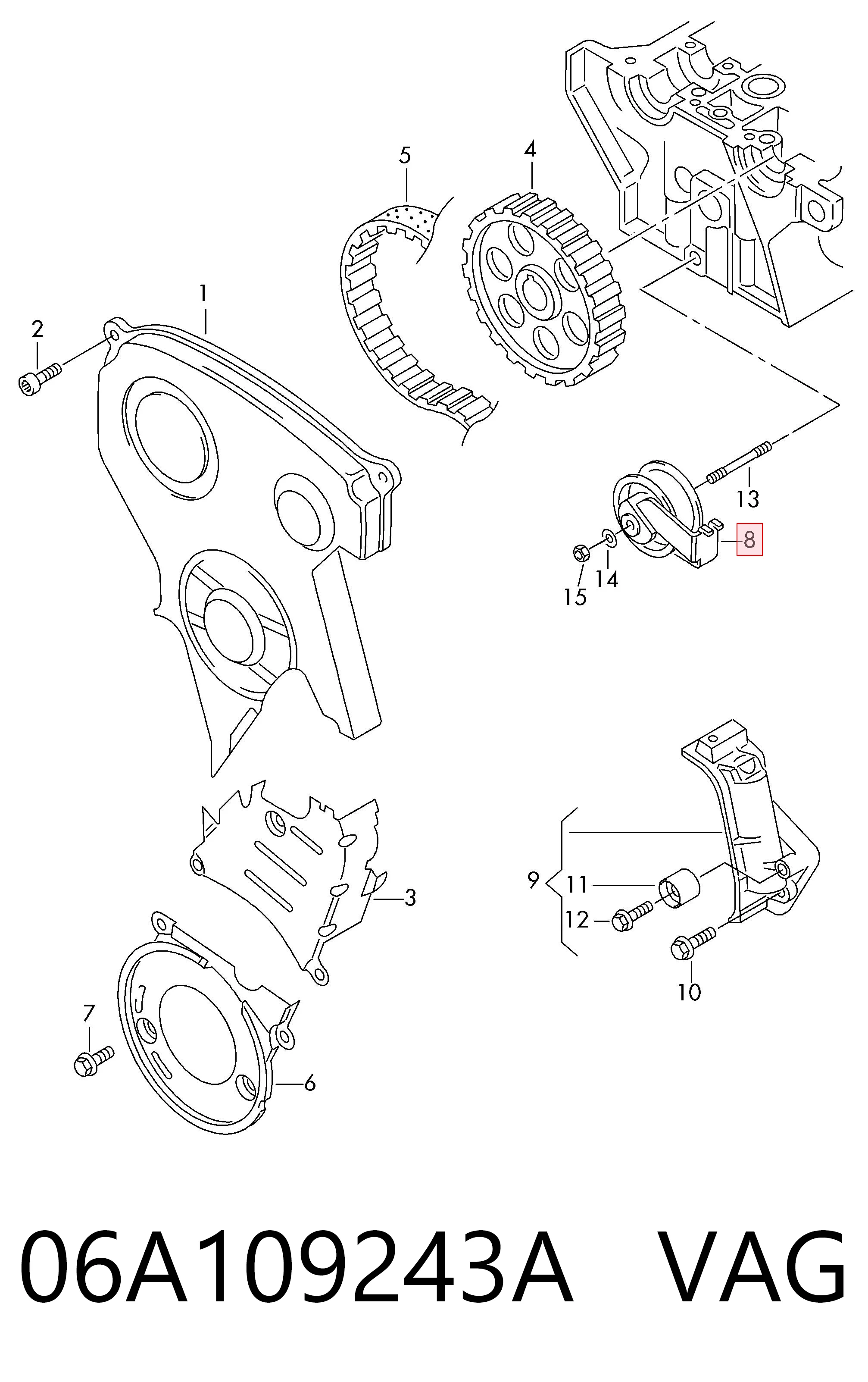 06A109243A VAG Ролик натягувач