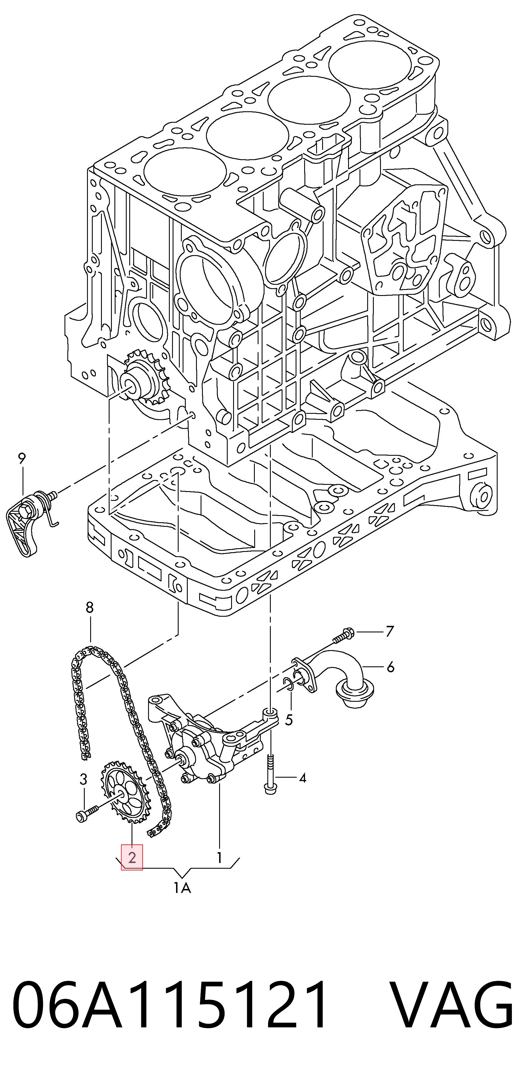 06A115121 VAG Шестерня масляного насоса