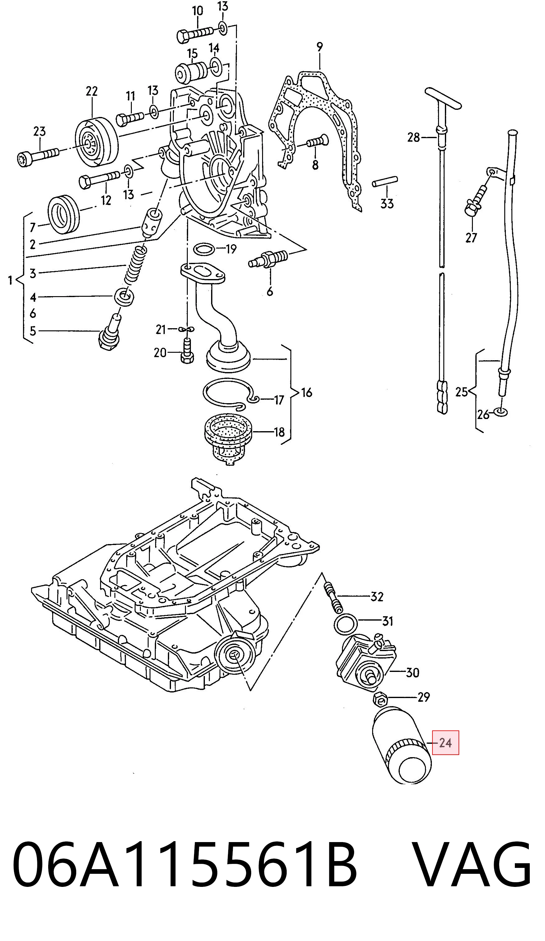 06A115561B VAG Фільтр масла