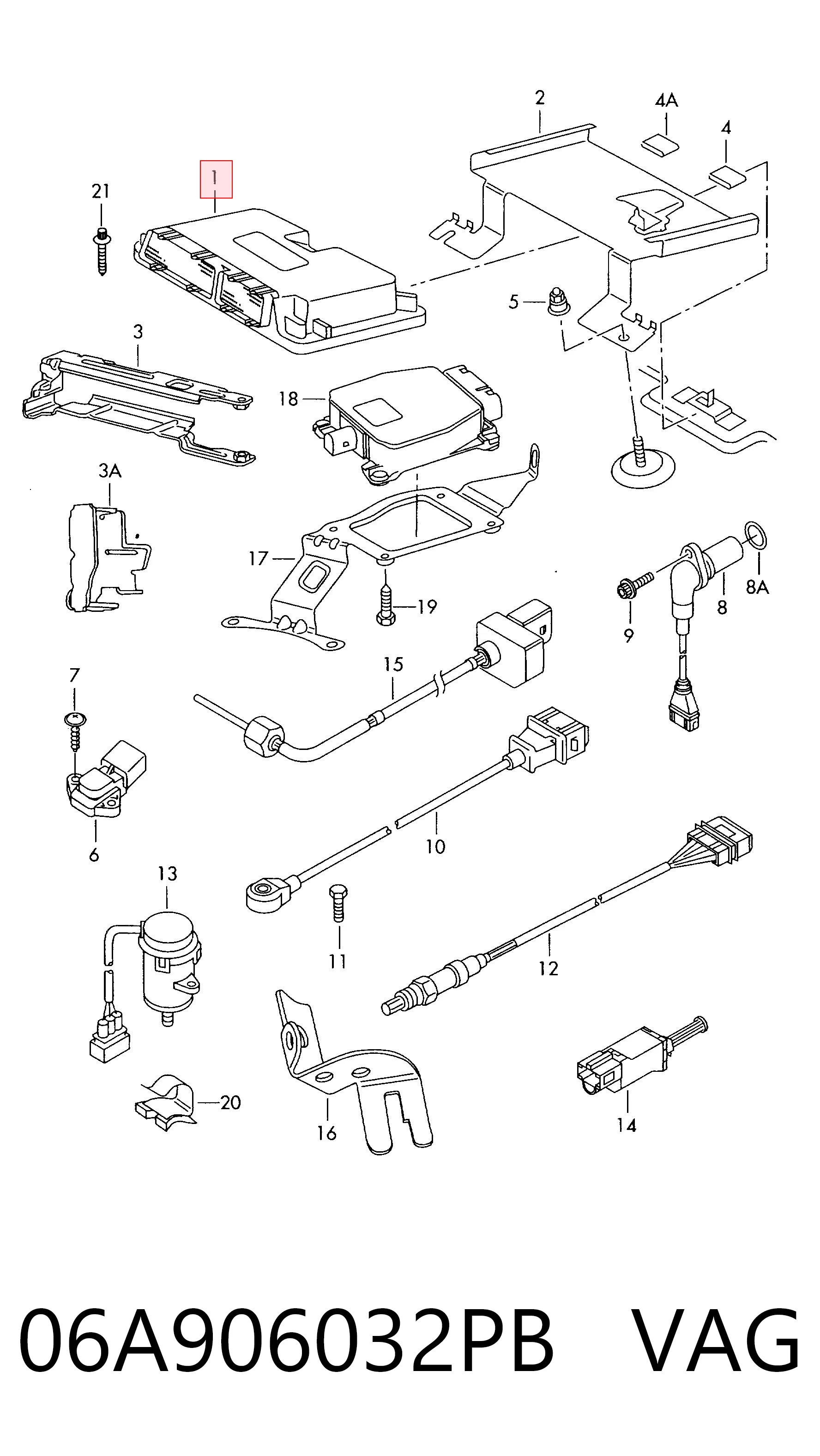 Купити 06A906032PB VAG Модуль управління двигуном