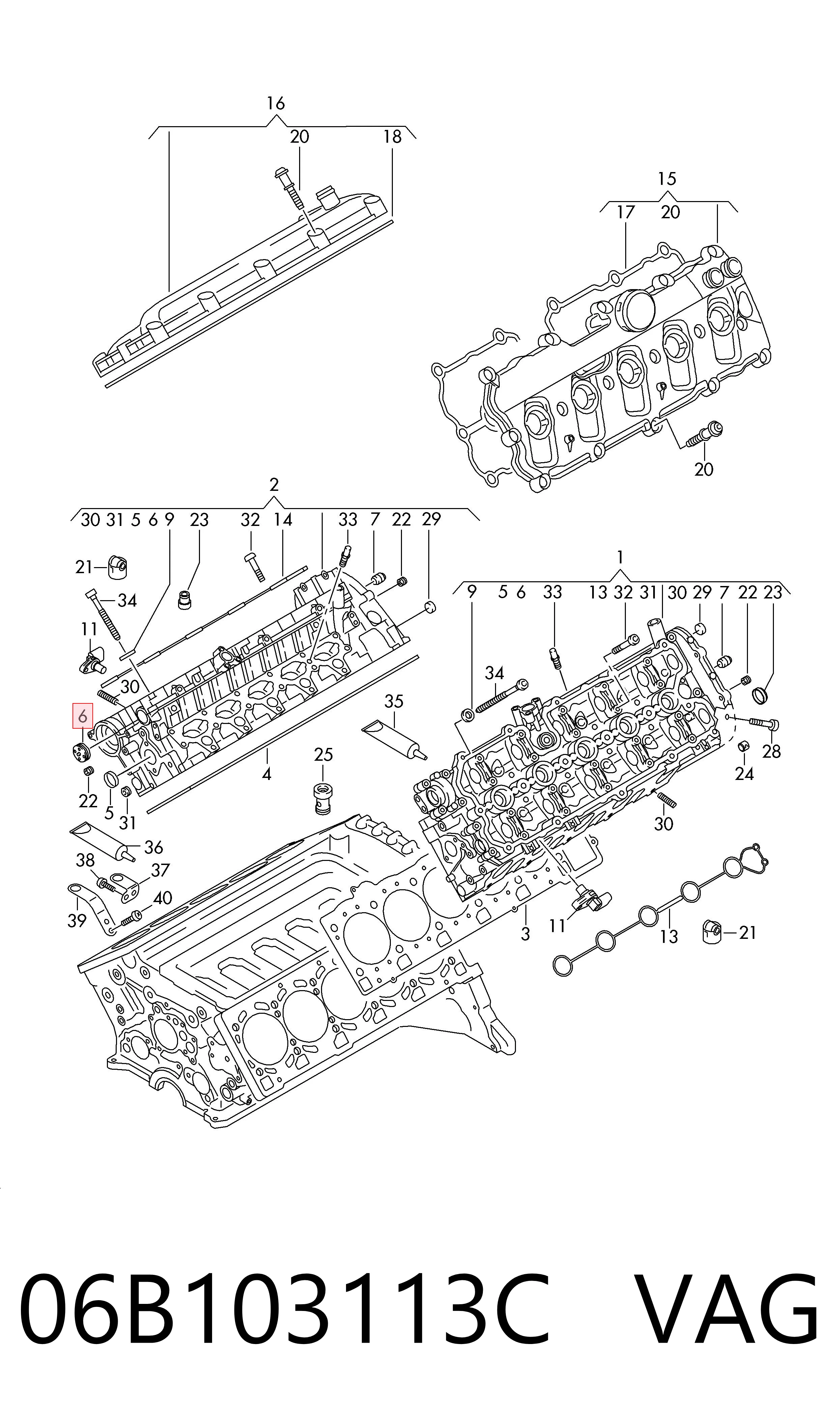 06B103113C VAG Заглушка головки блока