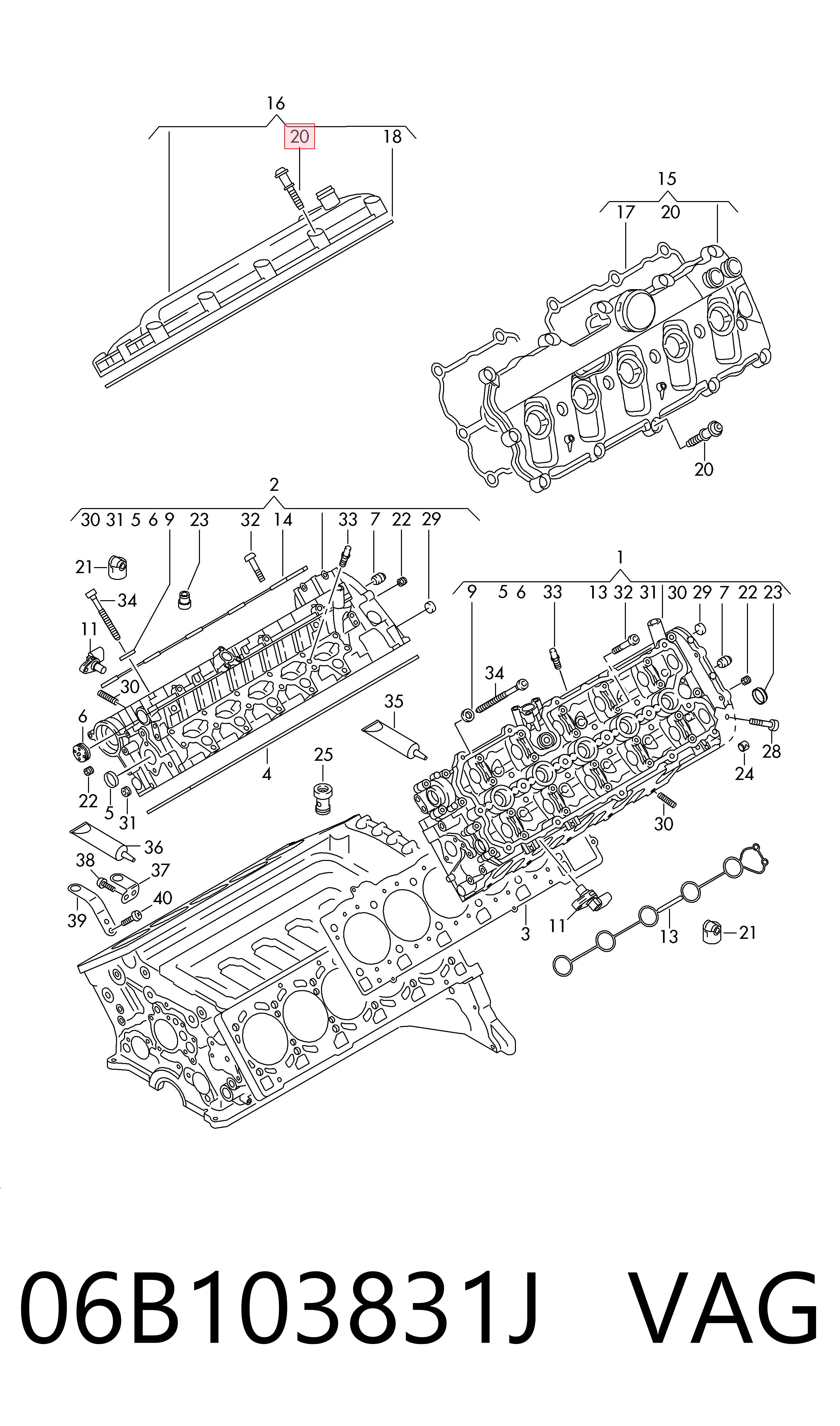 Болт клапанної кришки ГБЦ 3G103001 AND