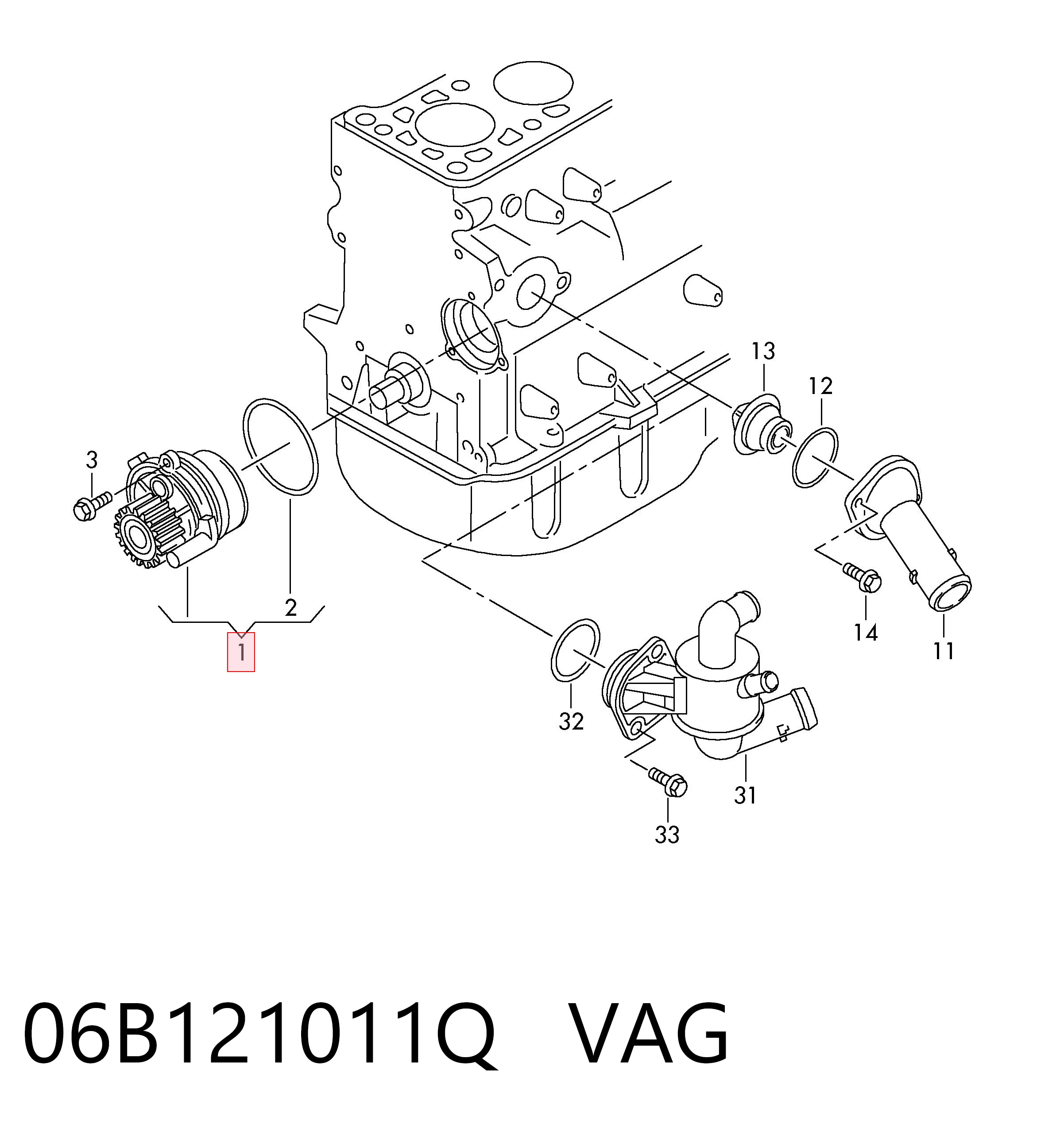 Водяний насос VAG 06B121011Q