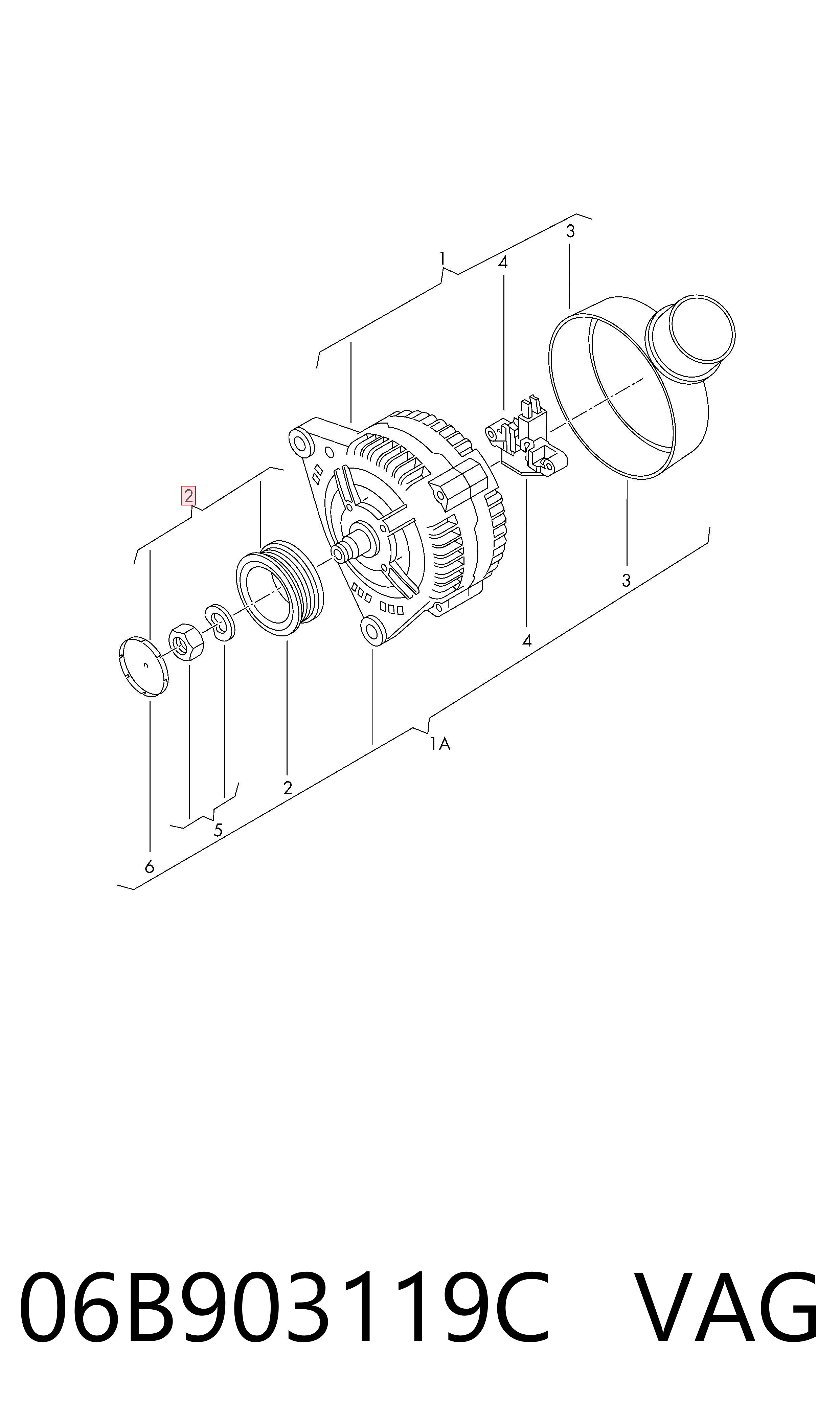 06B903119C VAG Обгонна муфта генератора