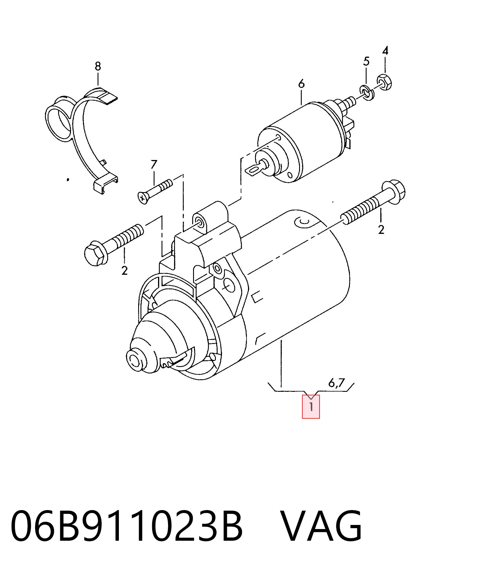 06B911023B VAG Стартер двигуна