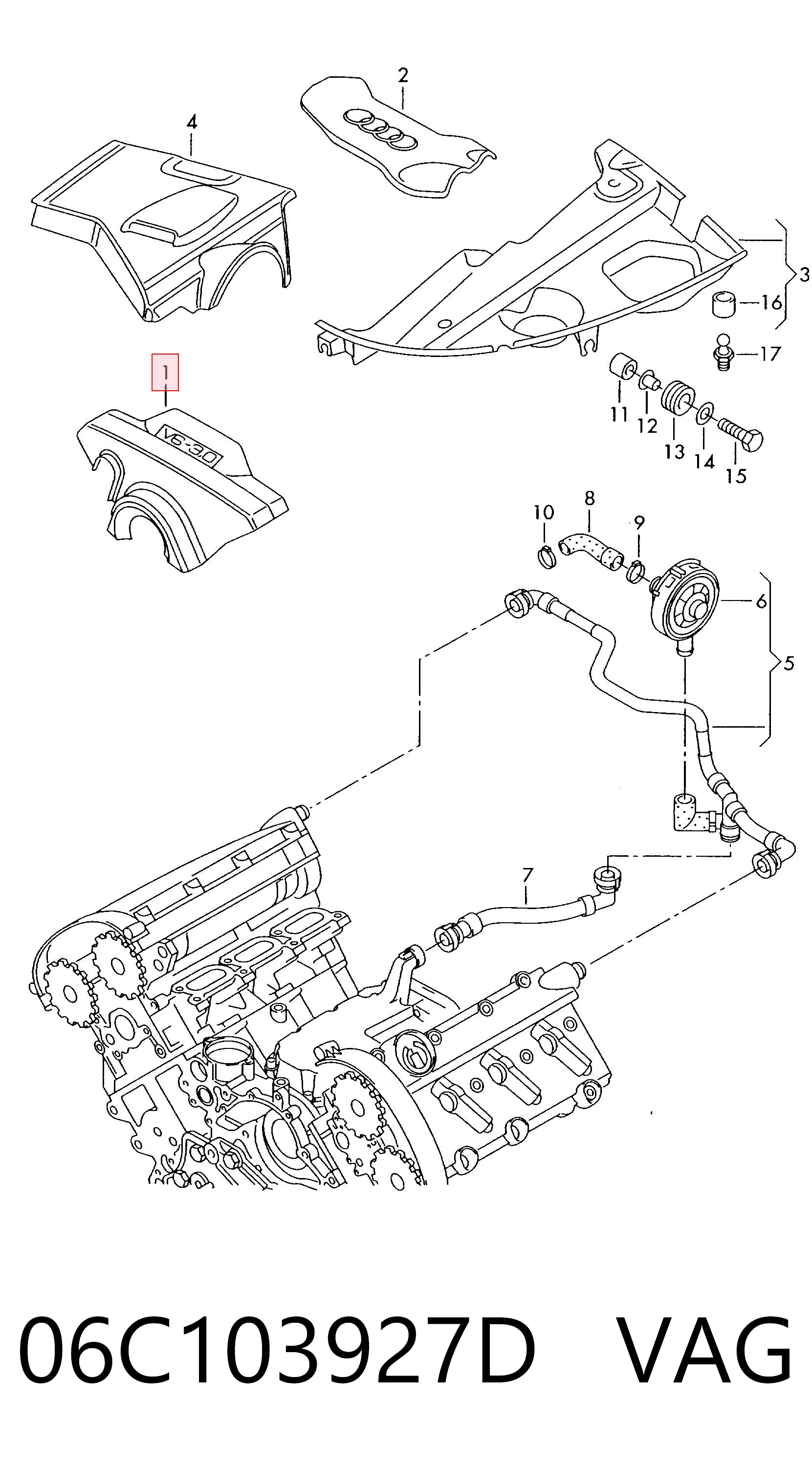 06C103927D VAG Екран двигуна