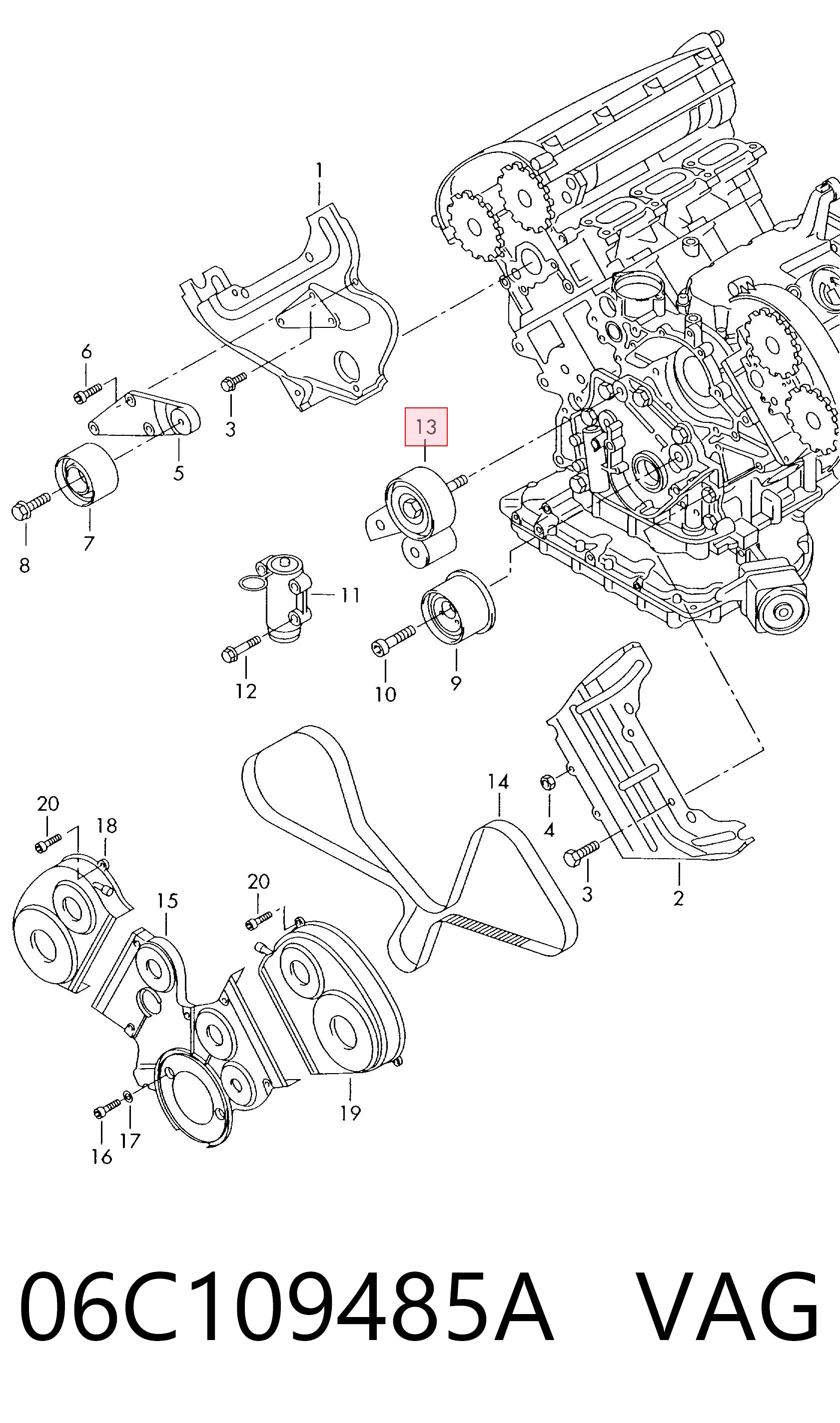 06C109485A VAG Ролик натягувач