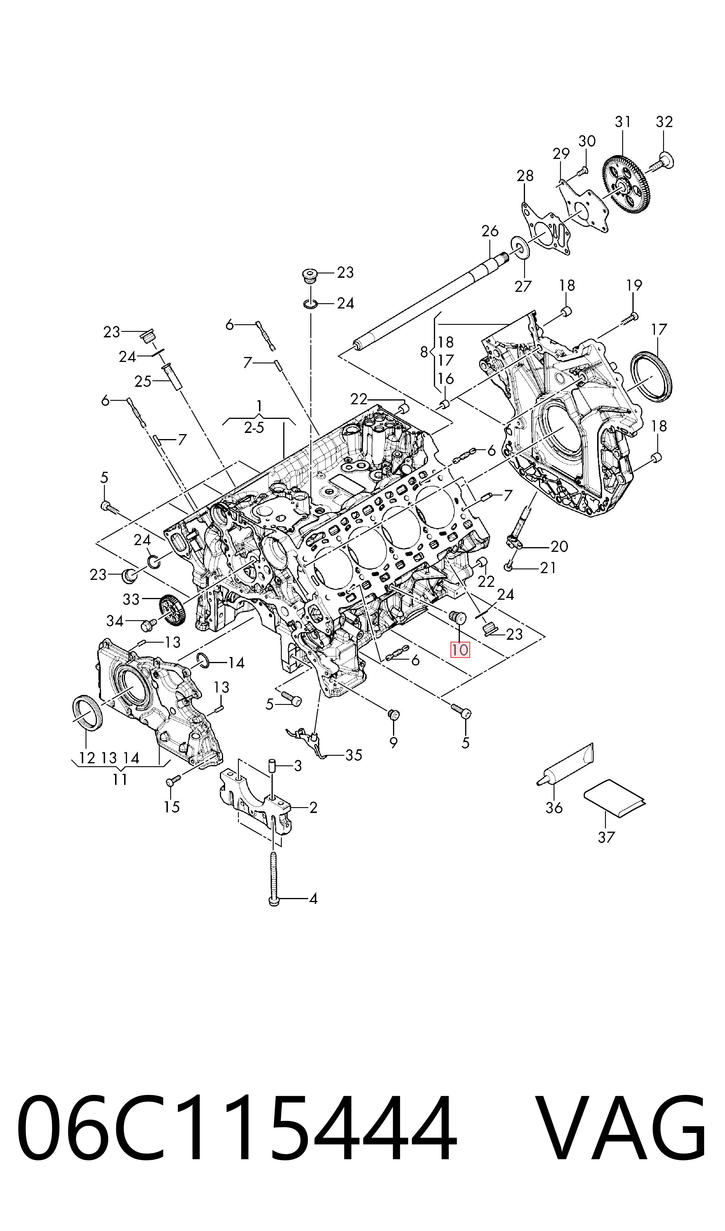 06C115444 VAG Прокладка кришки горловини, маслозаливной