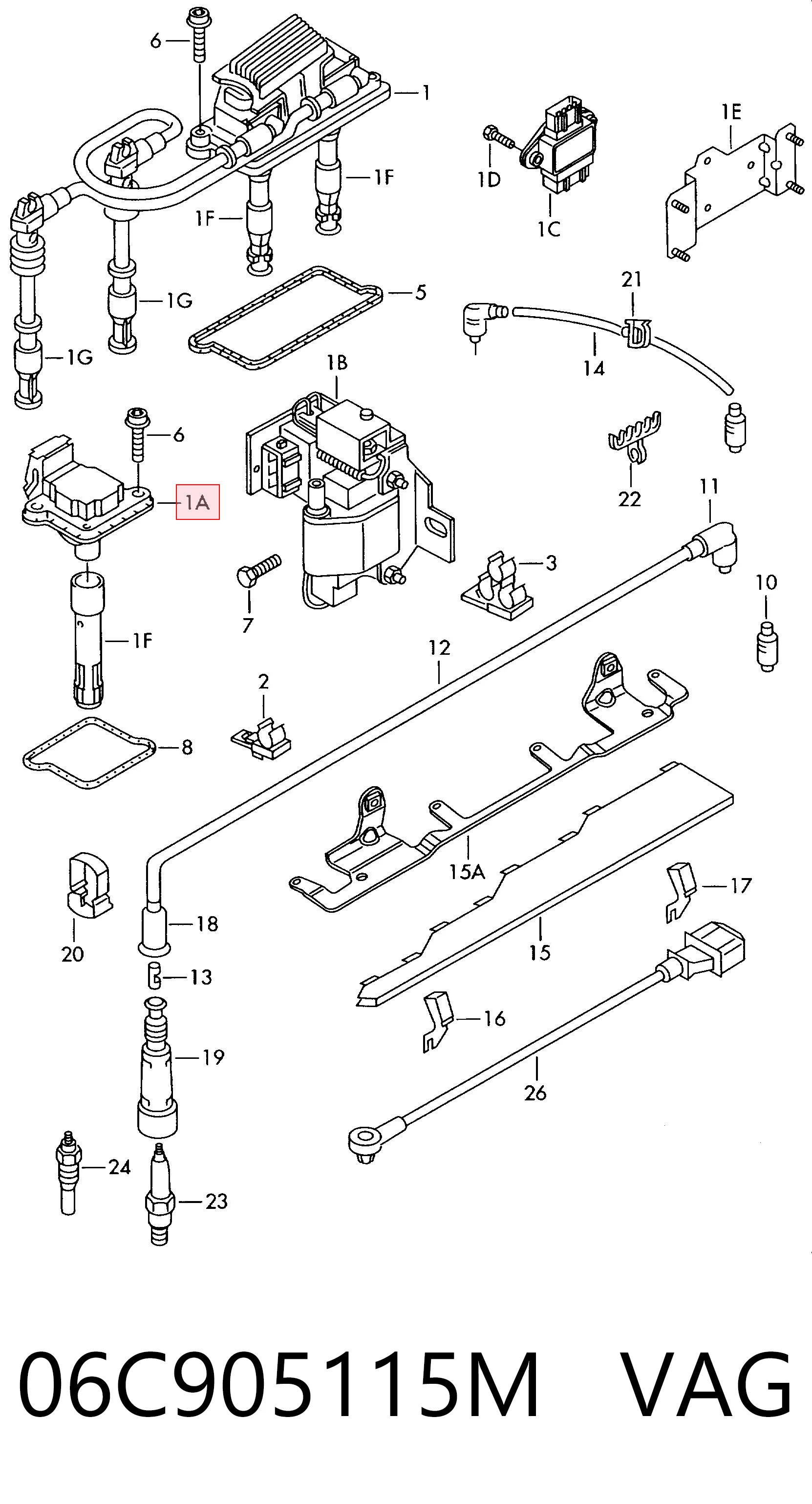 06C905115M VAG Котушка запалювання
