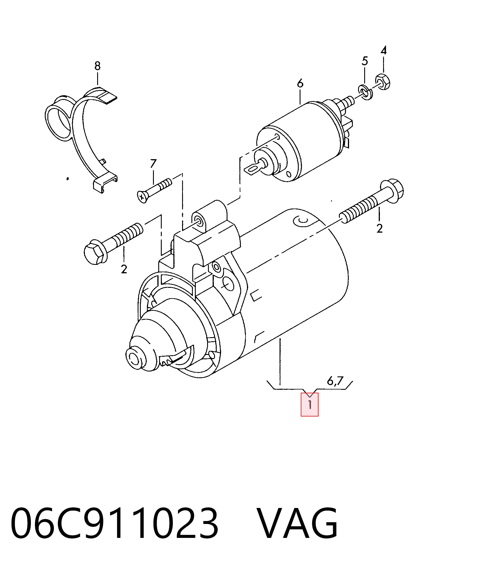 Купити 06C911023 VAG Стартер