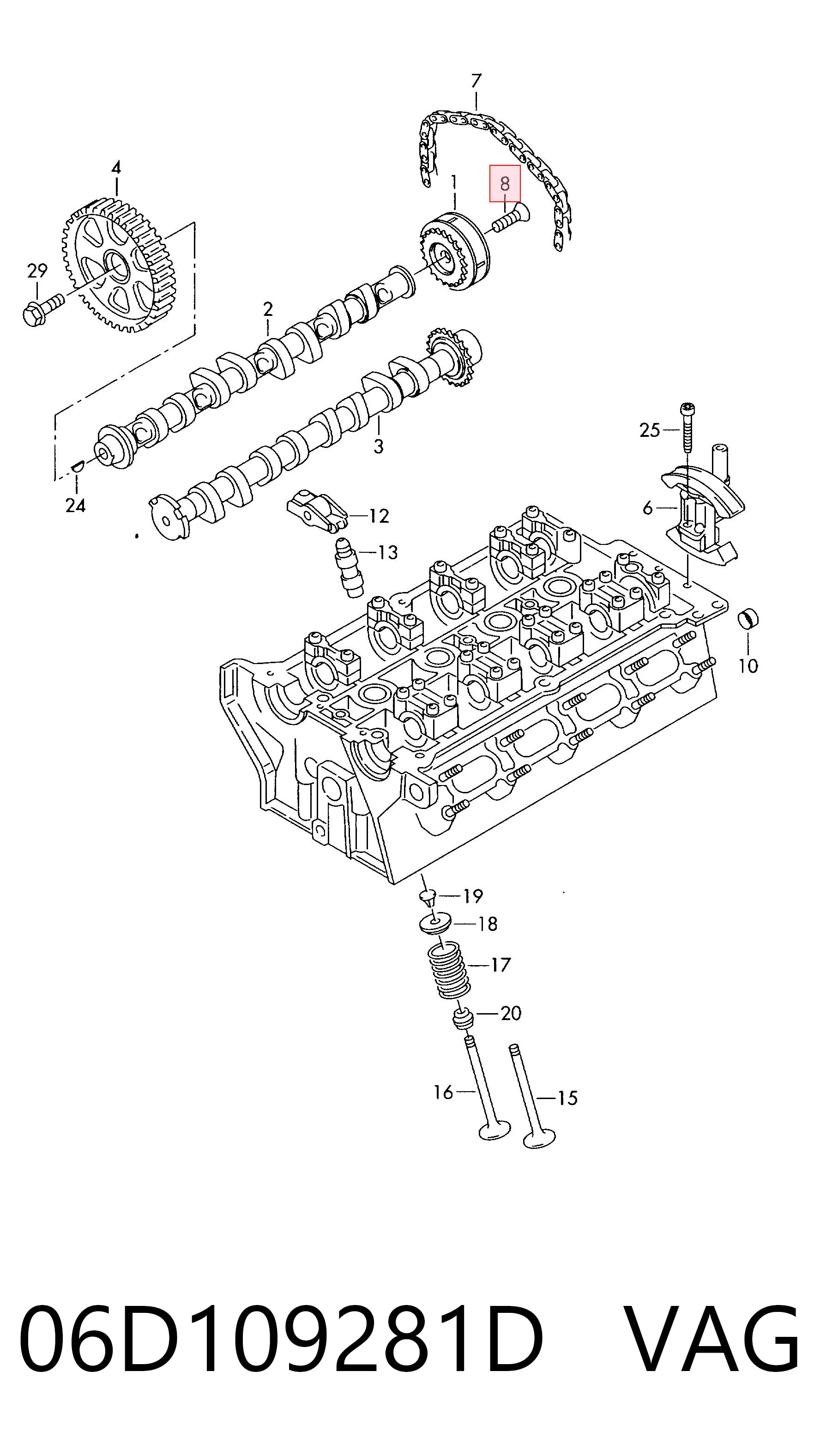 06D109281D VAG Гідравлічний болт фаз газорозподілу