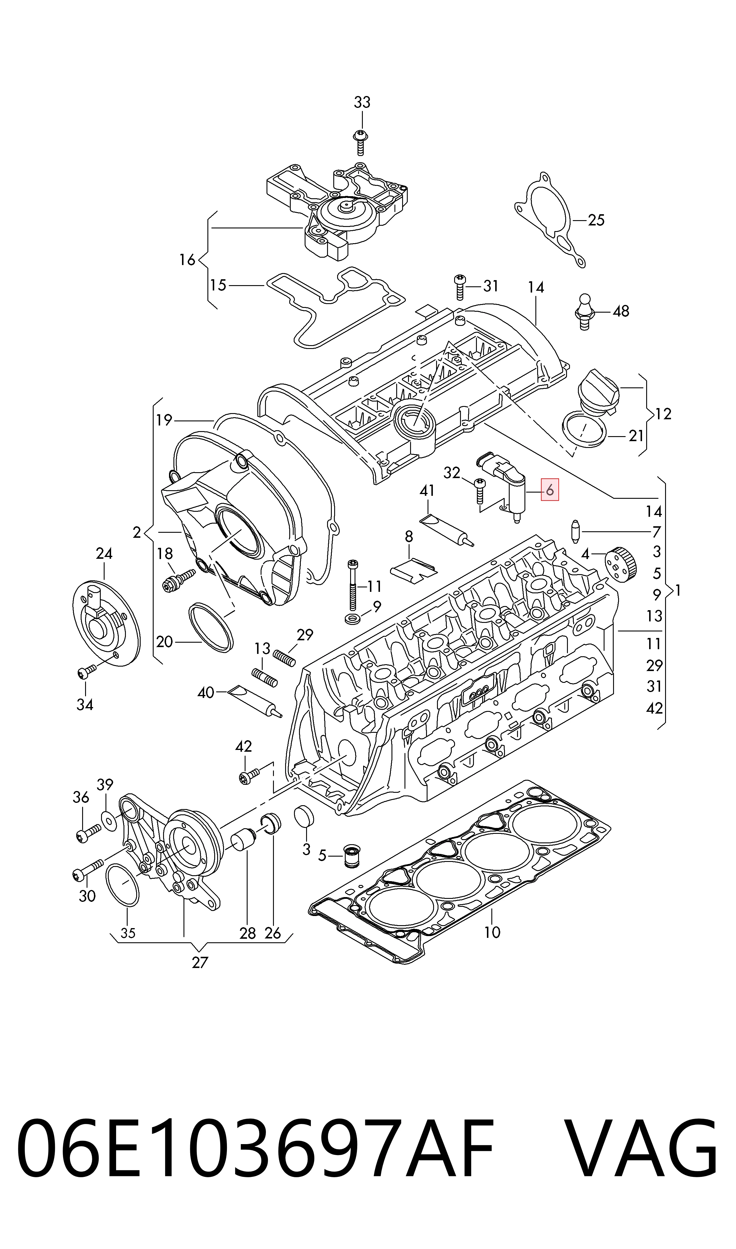 Регулятор фаз газорозподілу VAG 06E103697AF ціна, від 19.92 USD