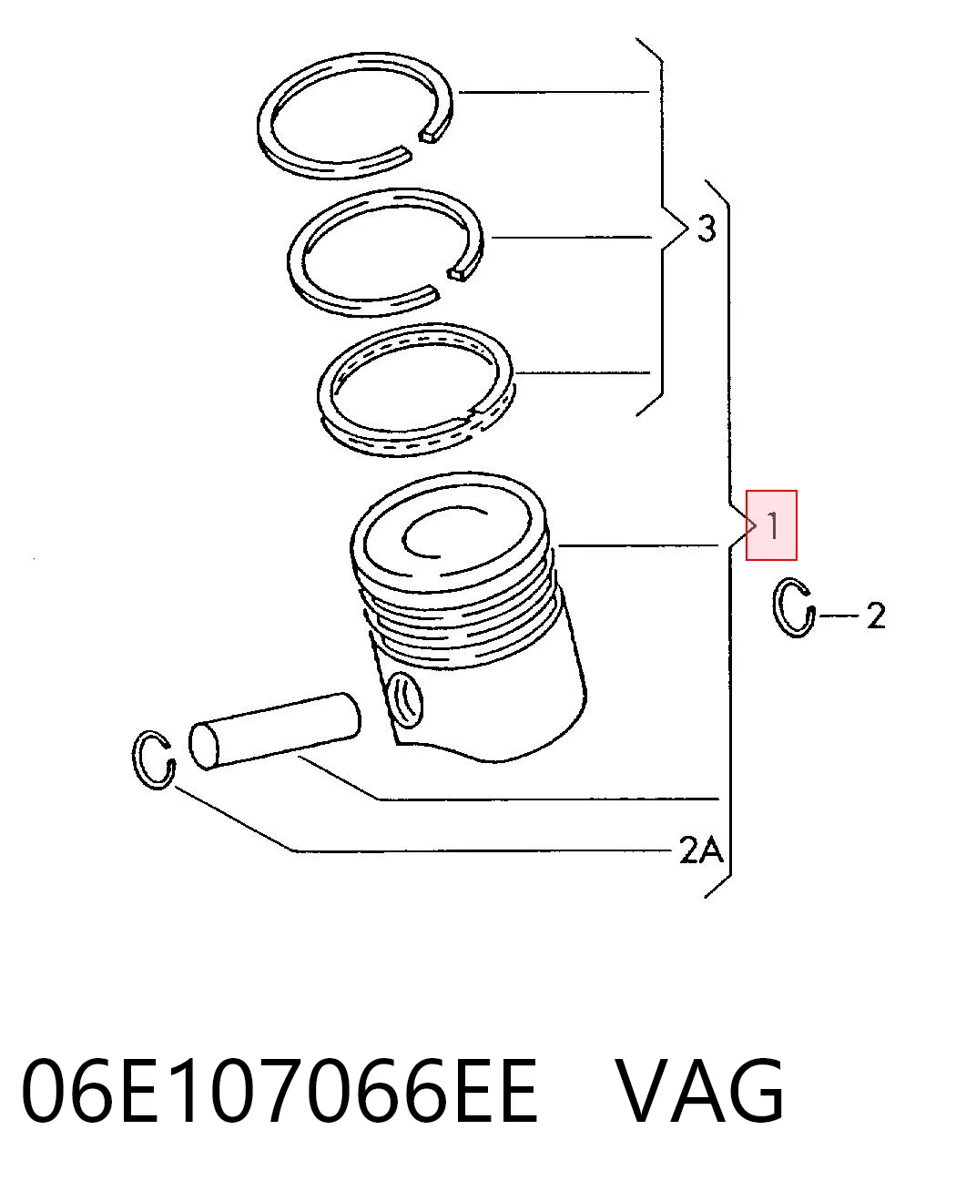 Поршень в зборі VAG 06E107066EE ціна, від 41.48 USD