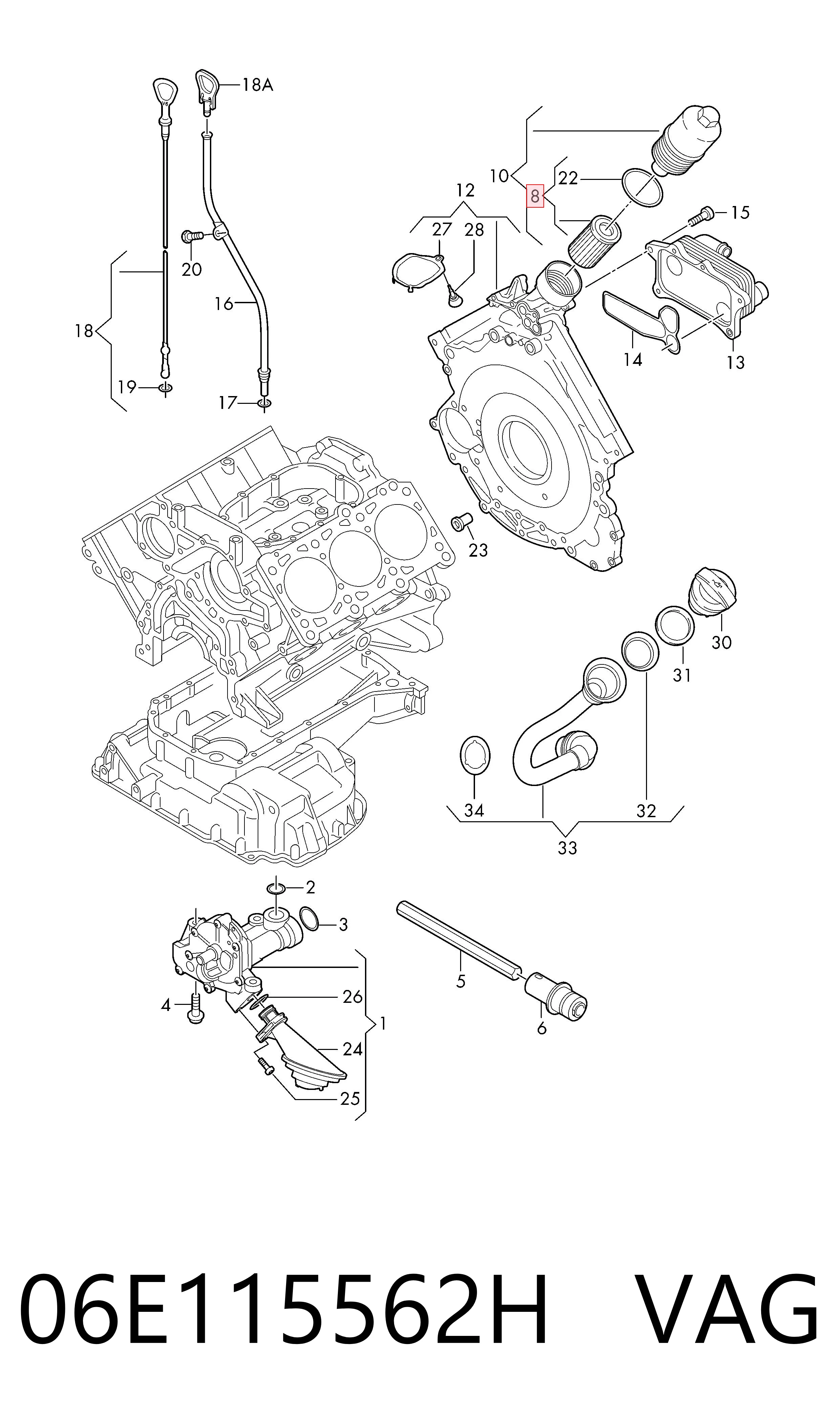 06E115562H VAG Фільтр масла