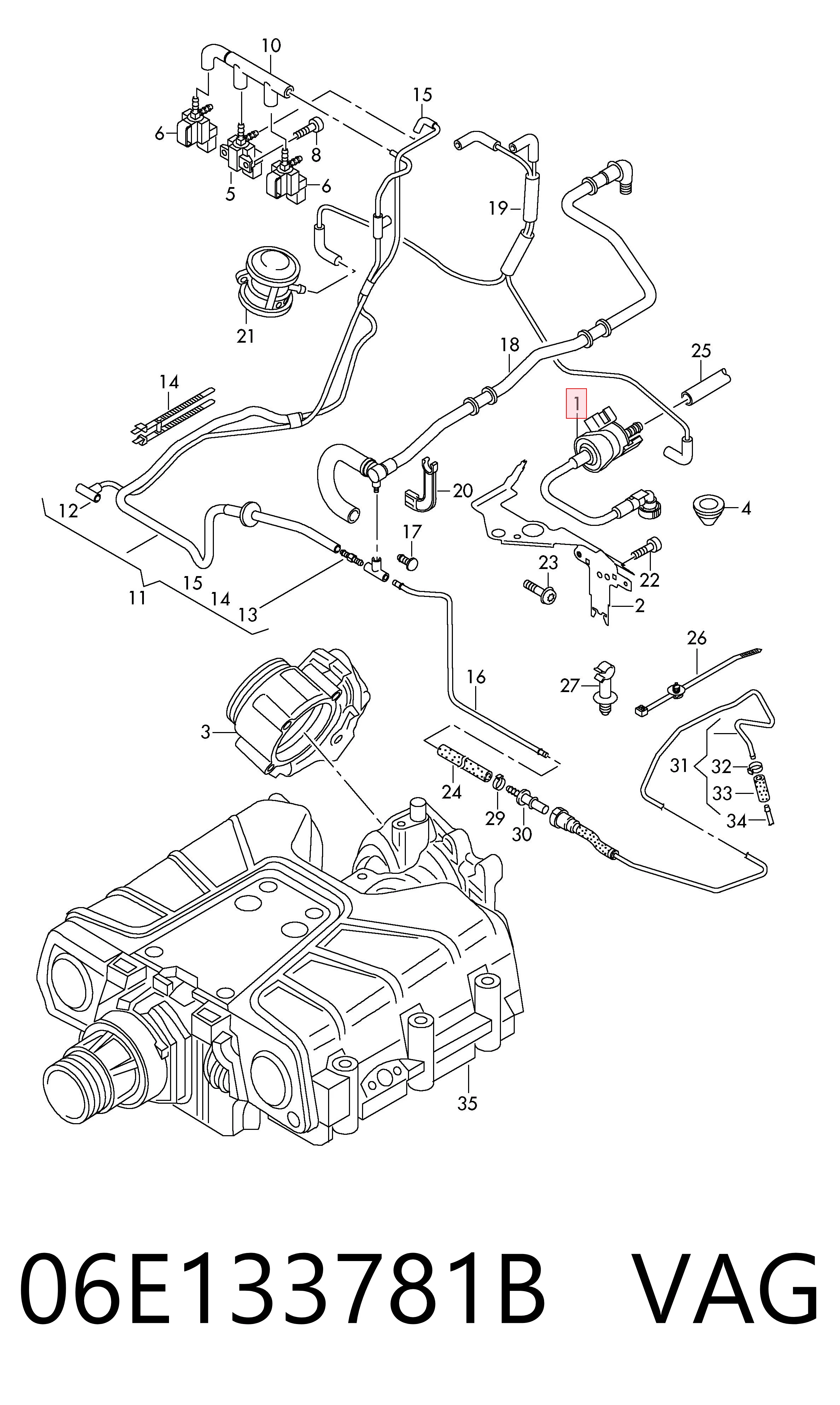 06E133781B VAG Клапан/ актуатор приводу заслінки EGR