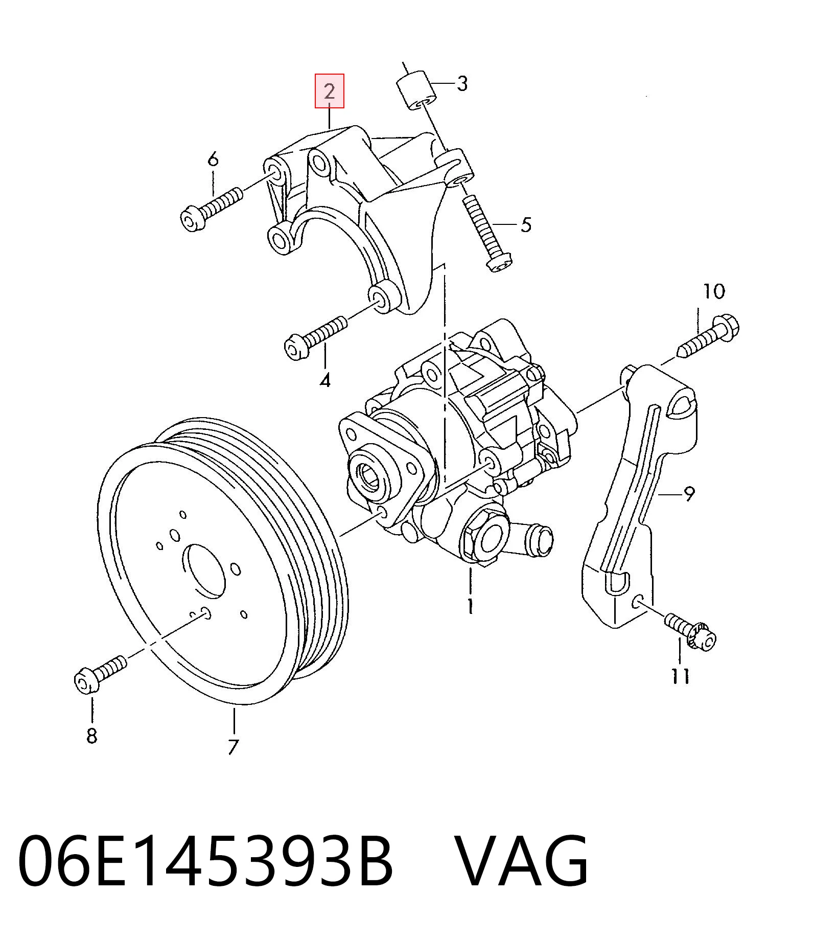 06E145393B VAG Кріплення насоса ГПК