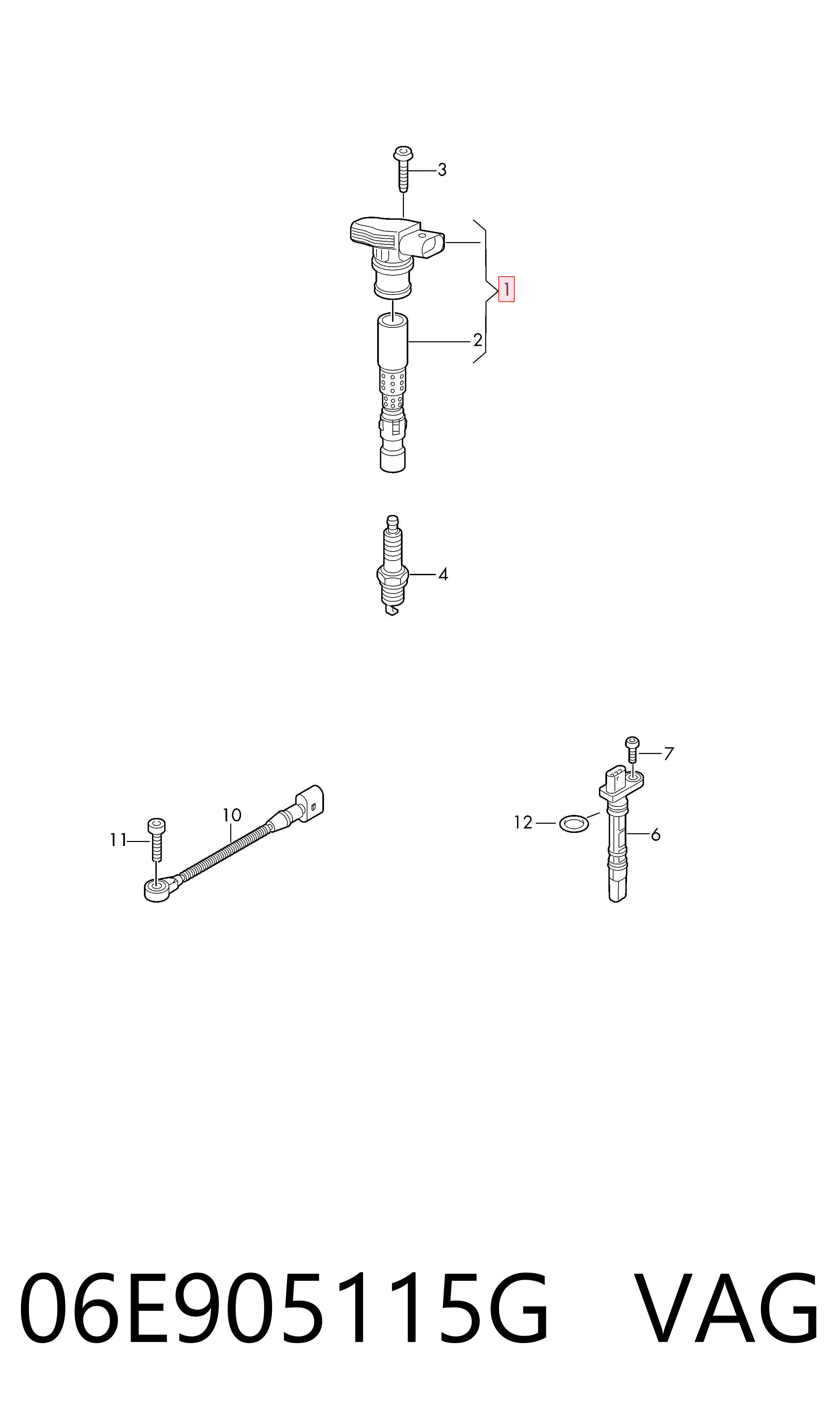 Котушка запалювання VAG 06E905115G ціна, від 39.45 USD