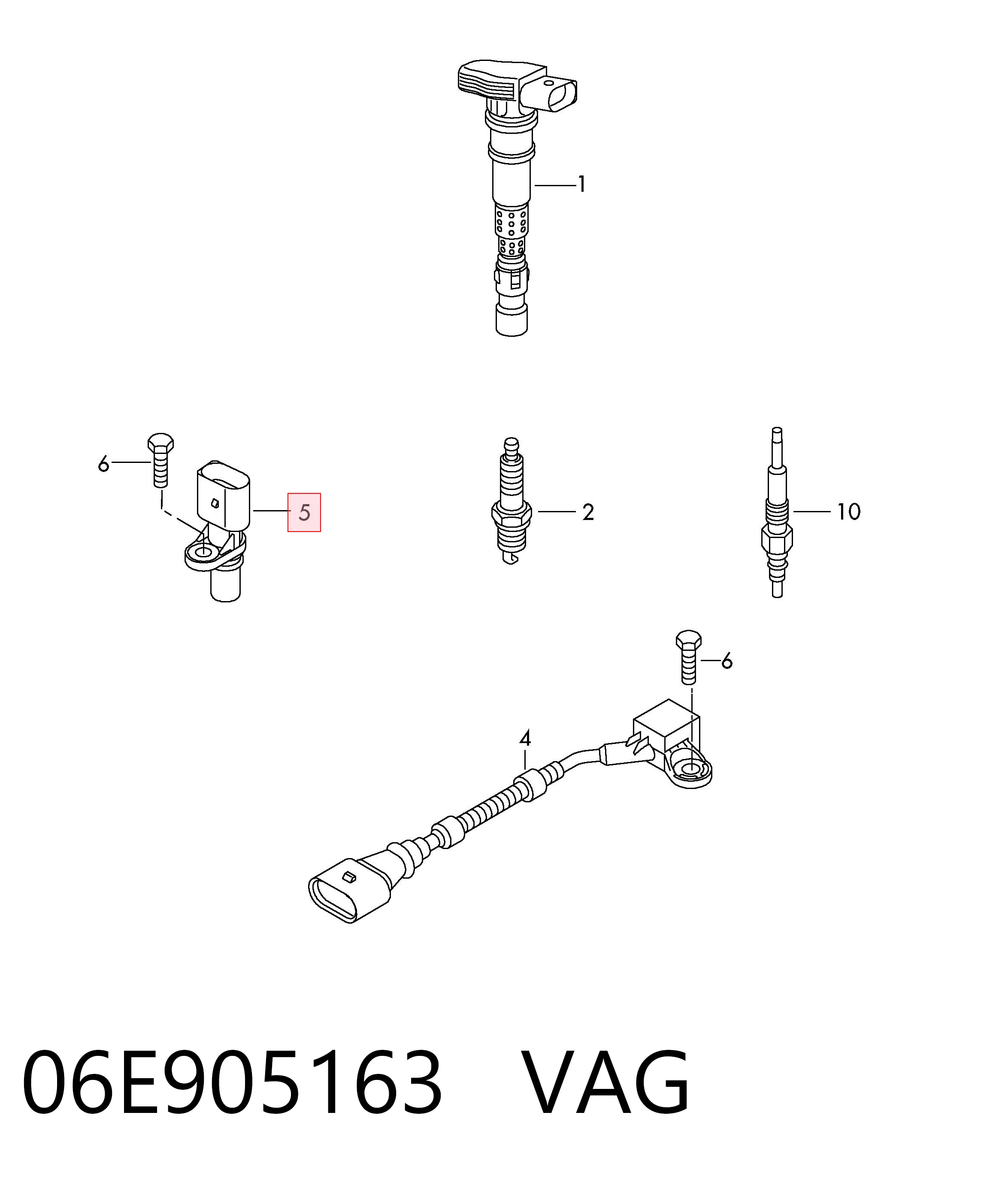 06E905163 VAG Датчик розподільного вала