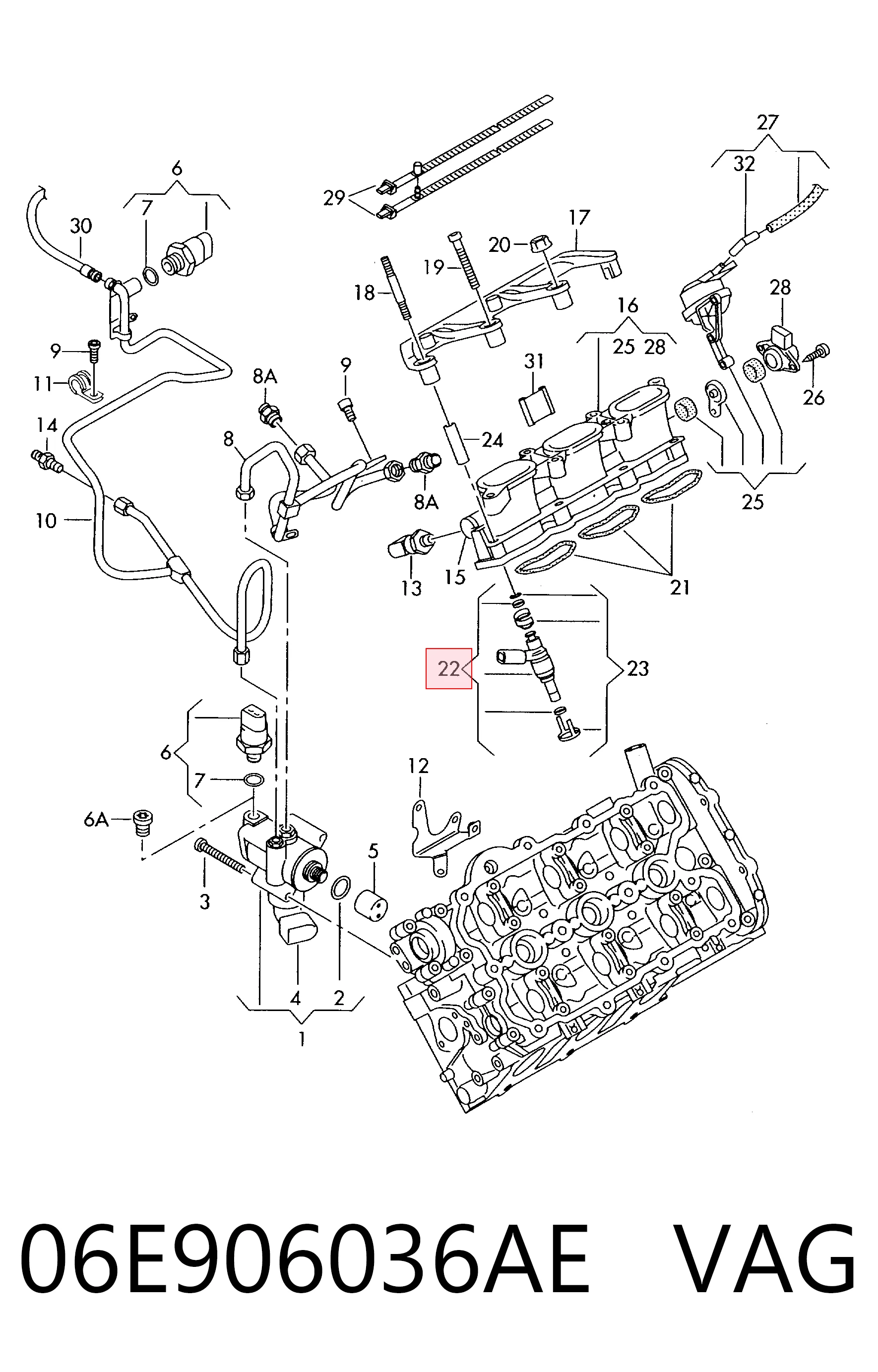 Форсунка паливна VAG 06E906036AE ціна, від 82.26 USD