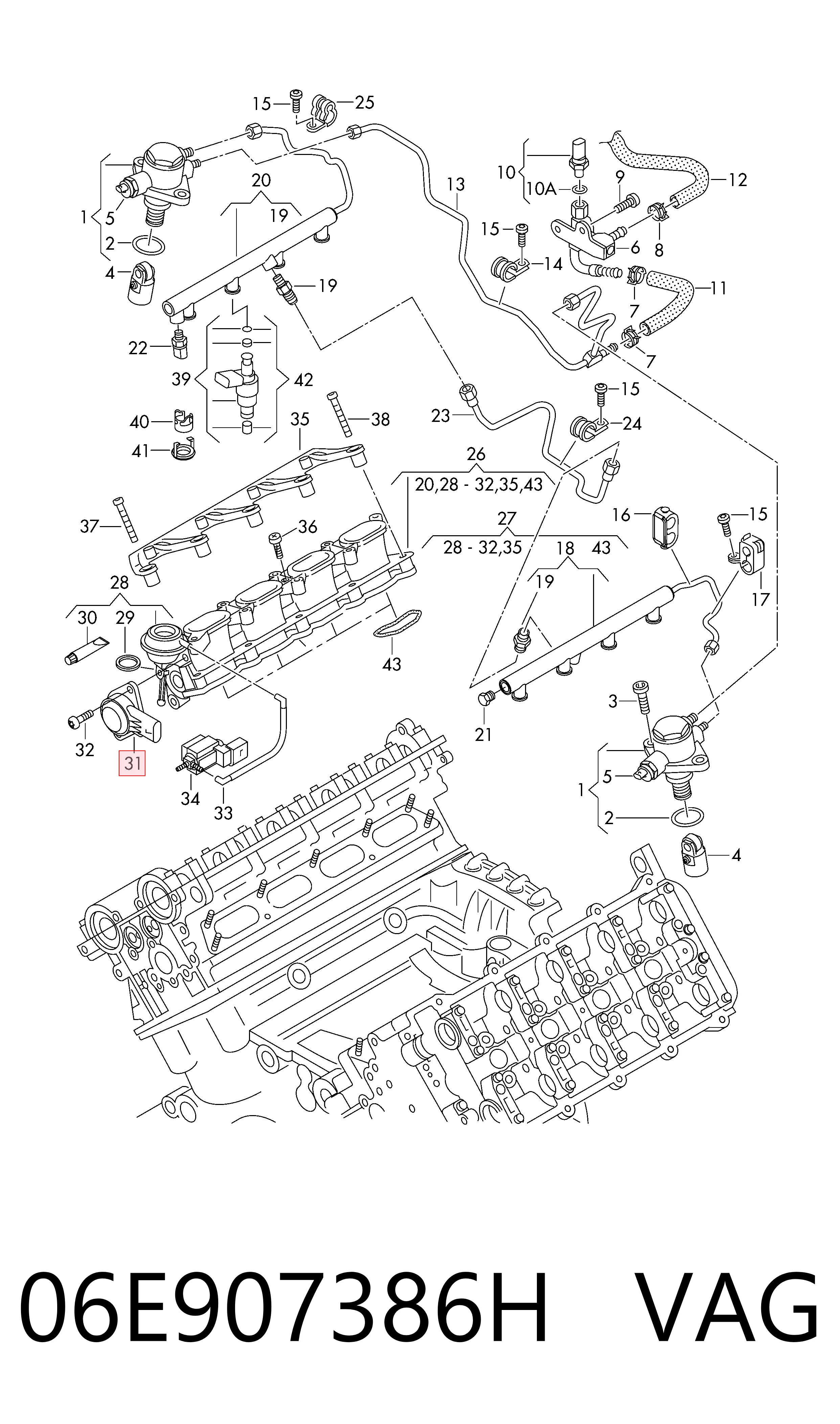 Датчик положення дросельної заслінки (потенціометр) на Volkswagen Touareg I 7LA, 7L6, 7L7