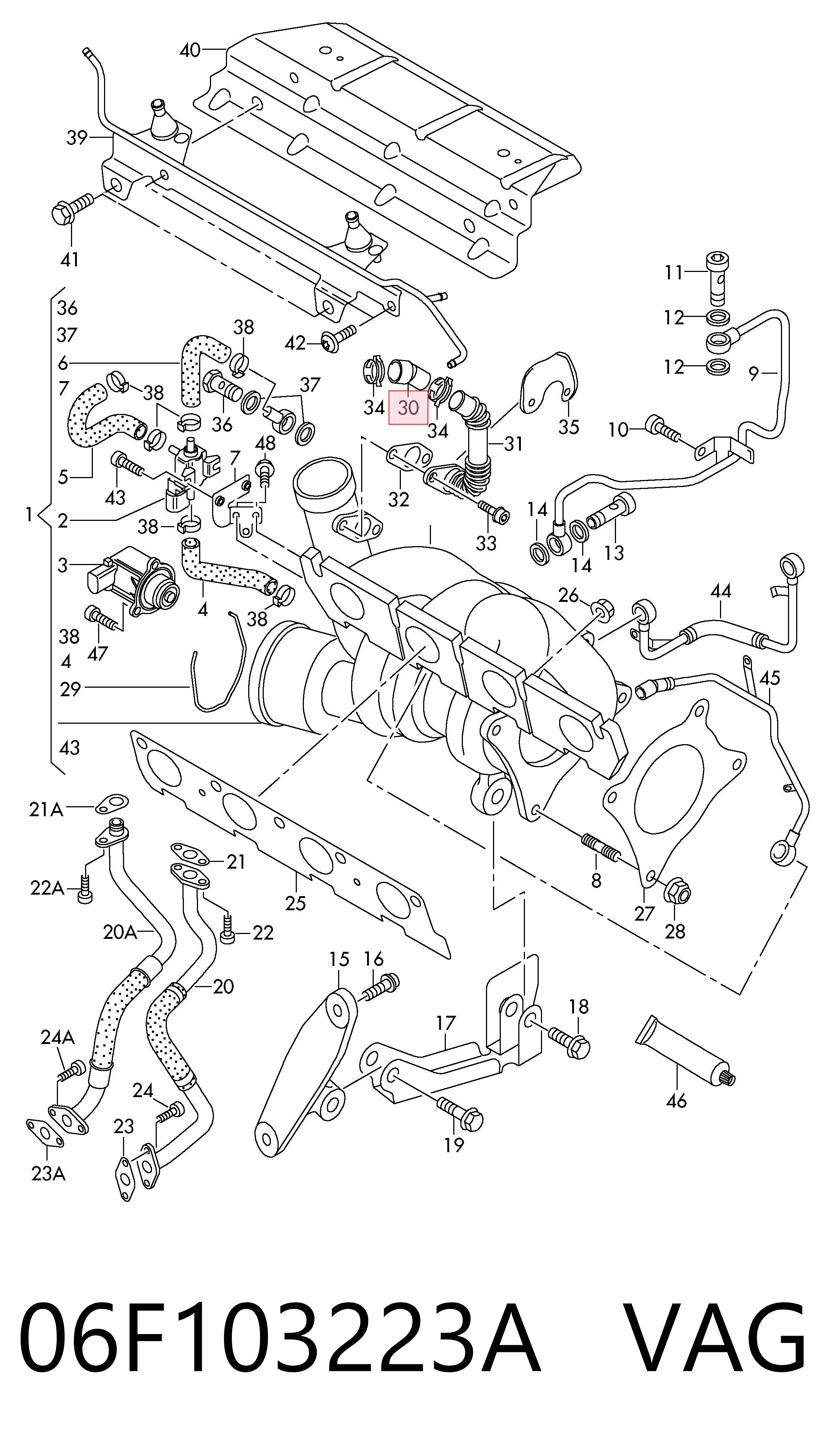 06F103223A VAG Шланг повітряний вентиляції картера