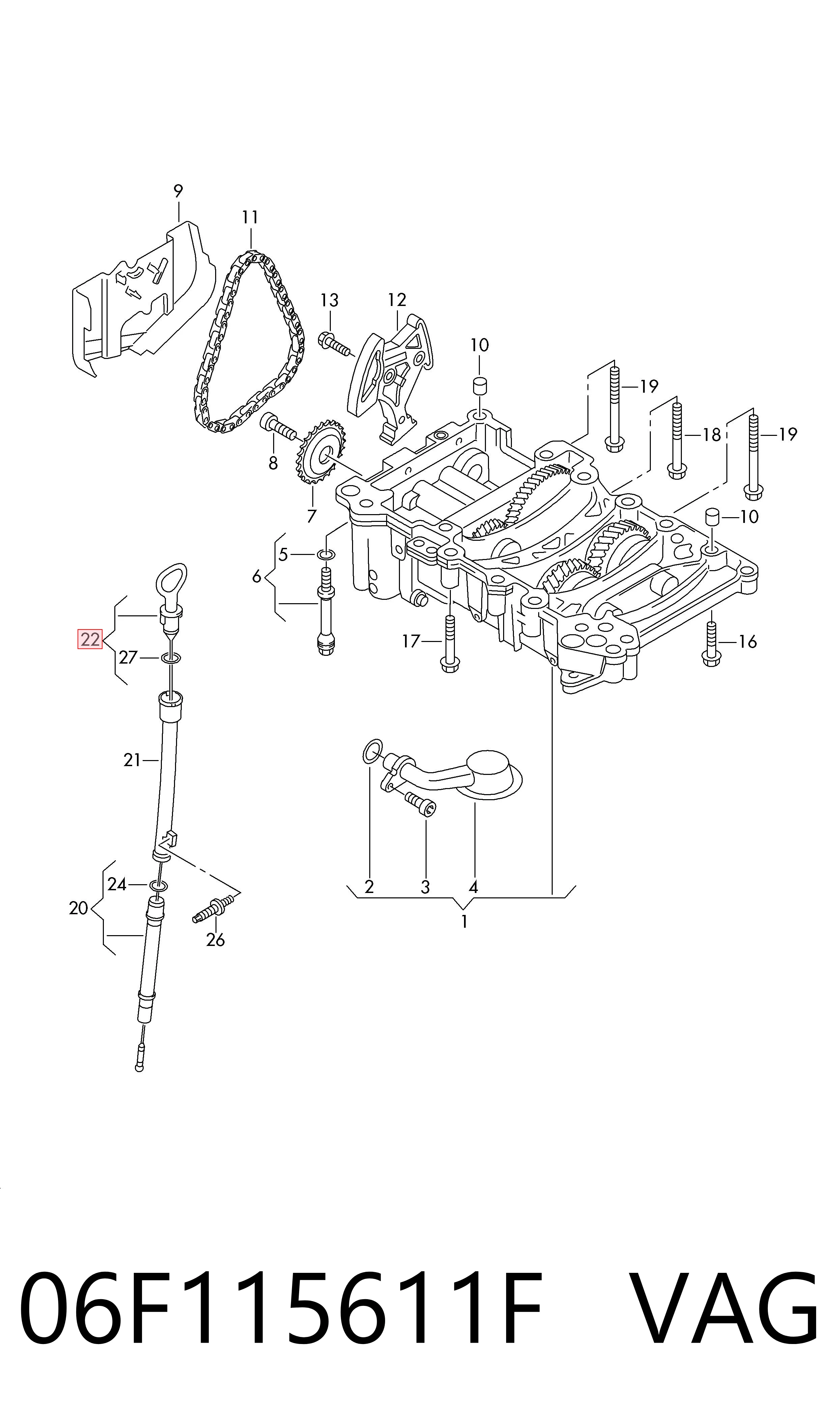06F115611F VAG Покажчик рівня масла