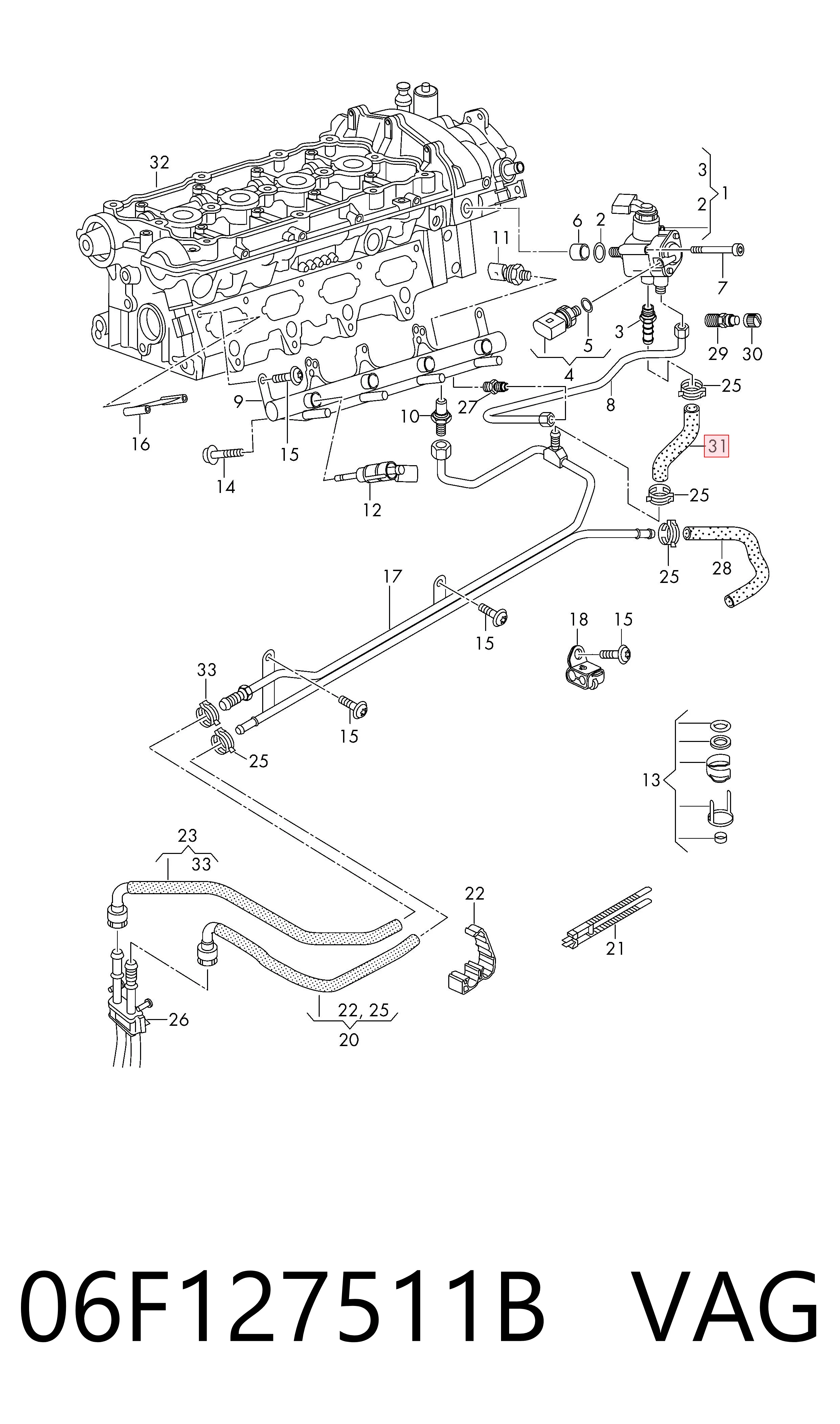06F127511B VAG Шланг паливний, універсальний
