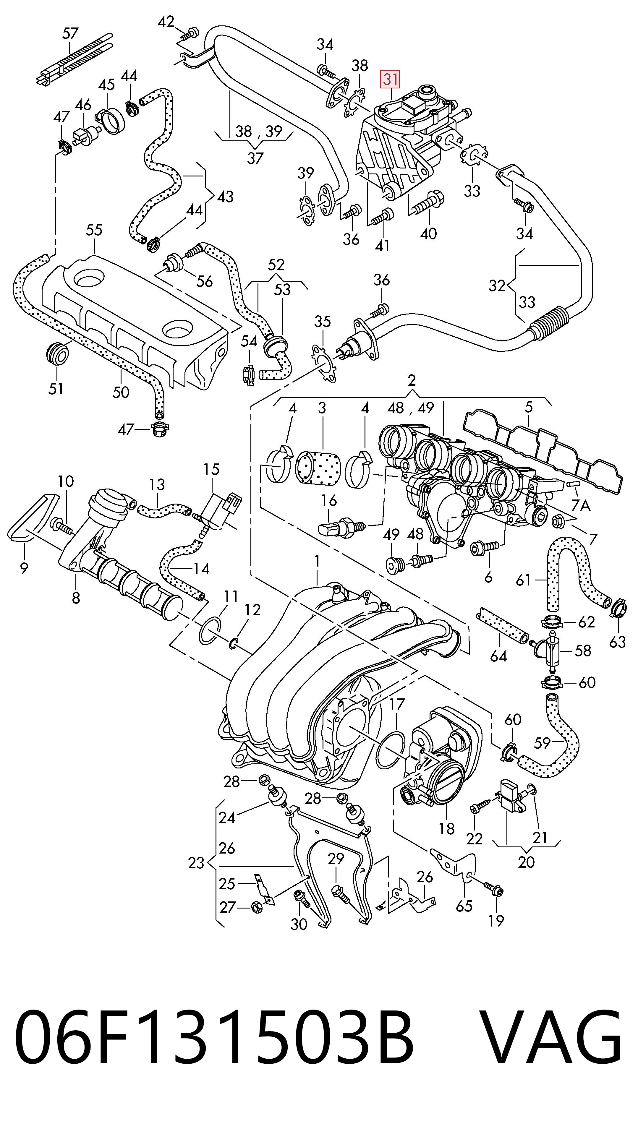 Клапан EGR VAG 06F131503B ціна, від 64.61 USD