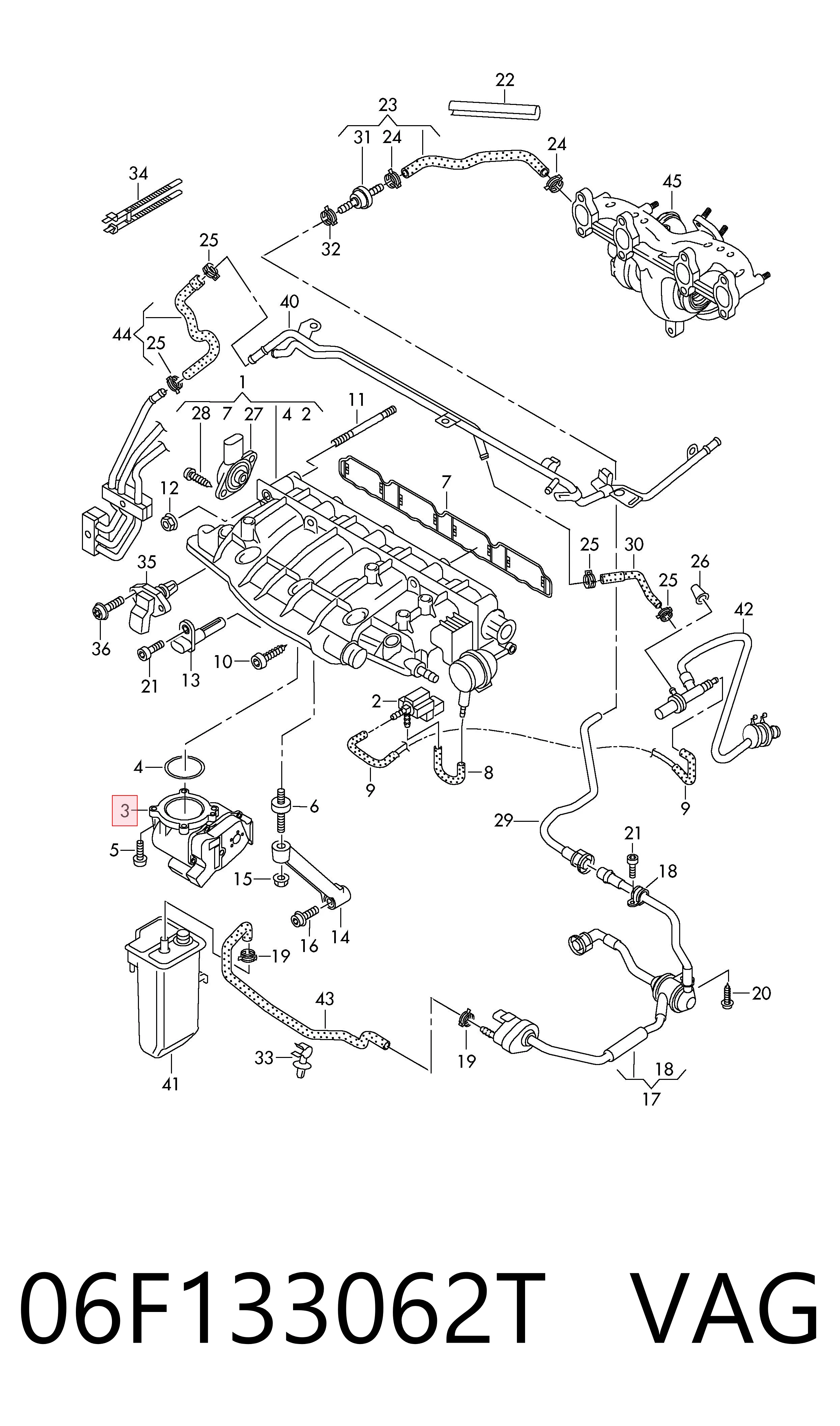 06F133062T VAG Дросільна заслінка в зборі