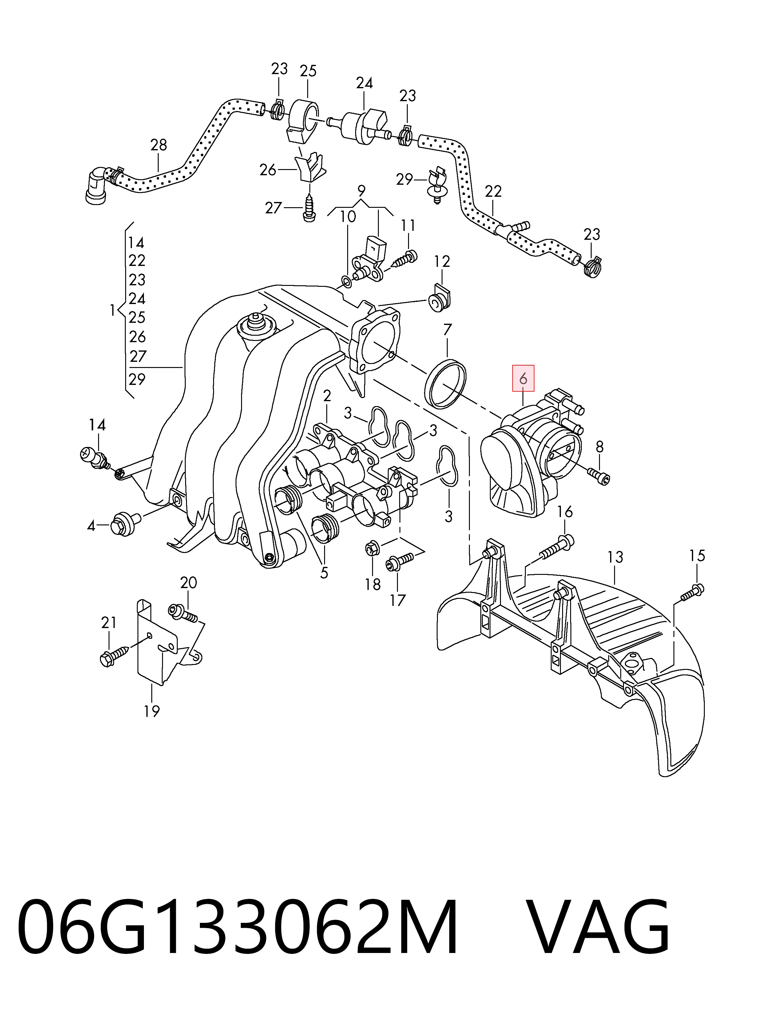Блок дросельної заслінки VAG 06G133062M ціна, від 25.40 USD