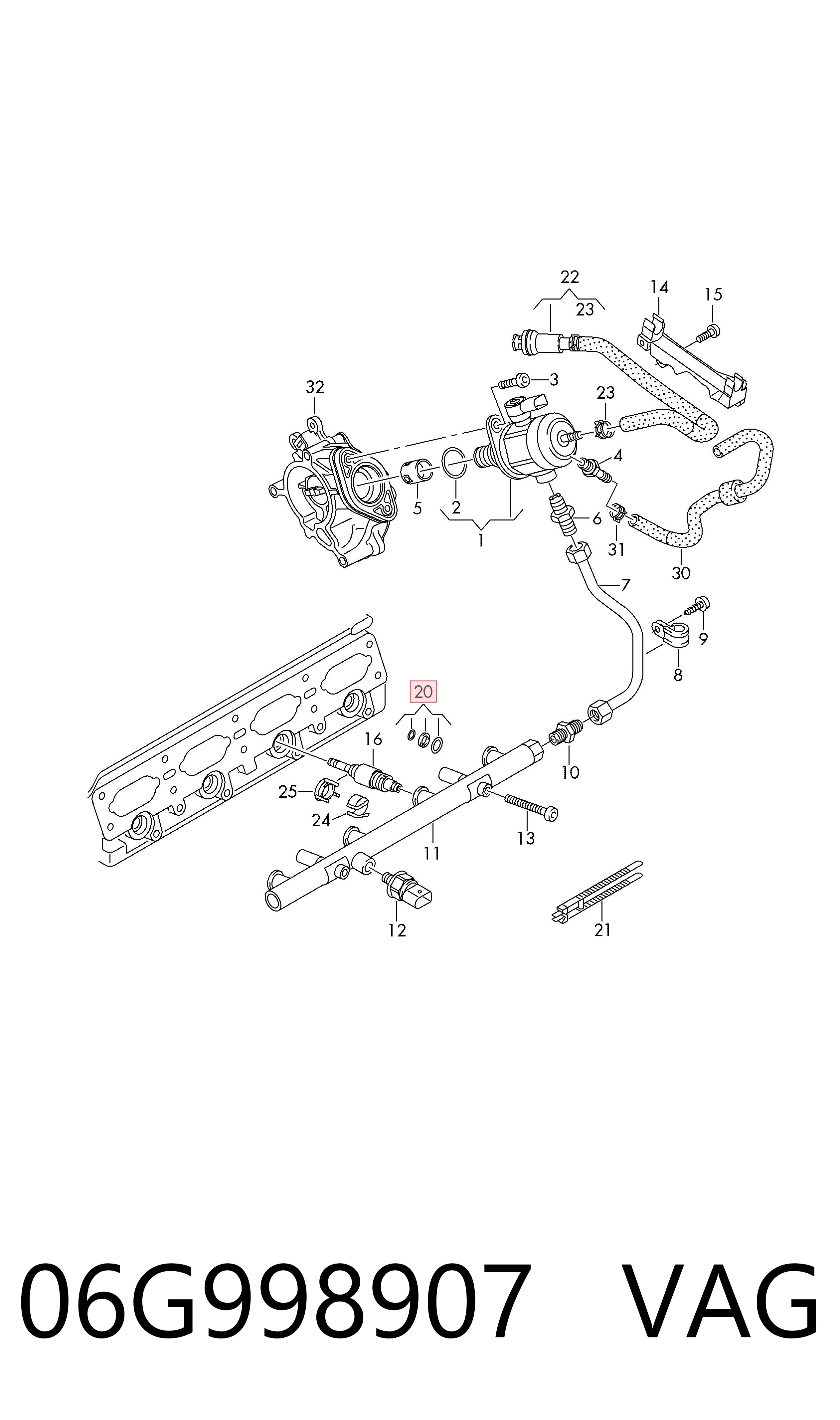 Форсунки (ремкомплект) VAG 06G998907 ціна, від 17.17 USD