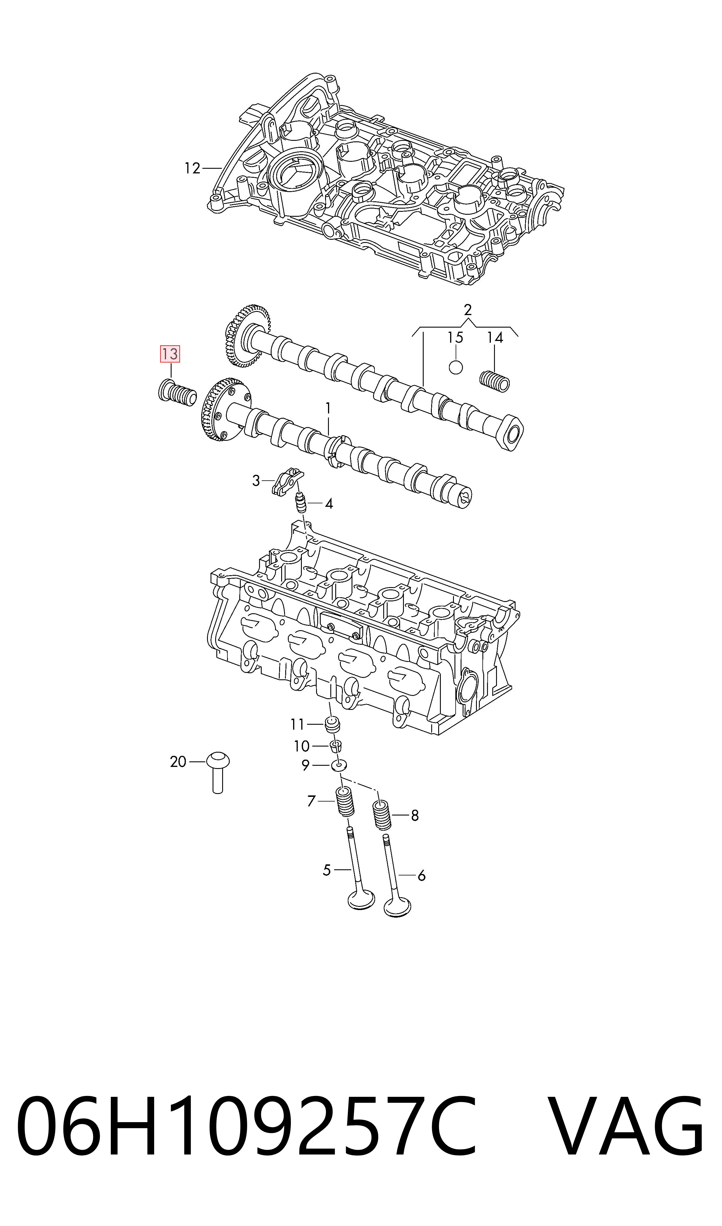 Гідравлічний болт фаз газорозподілу VAG 06H109257C ціна, від 96.39 USD