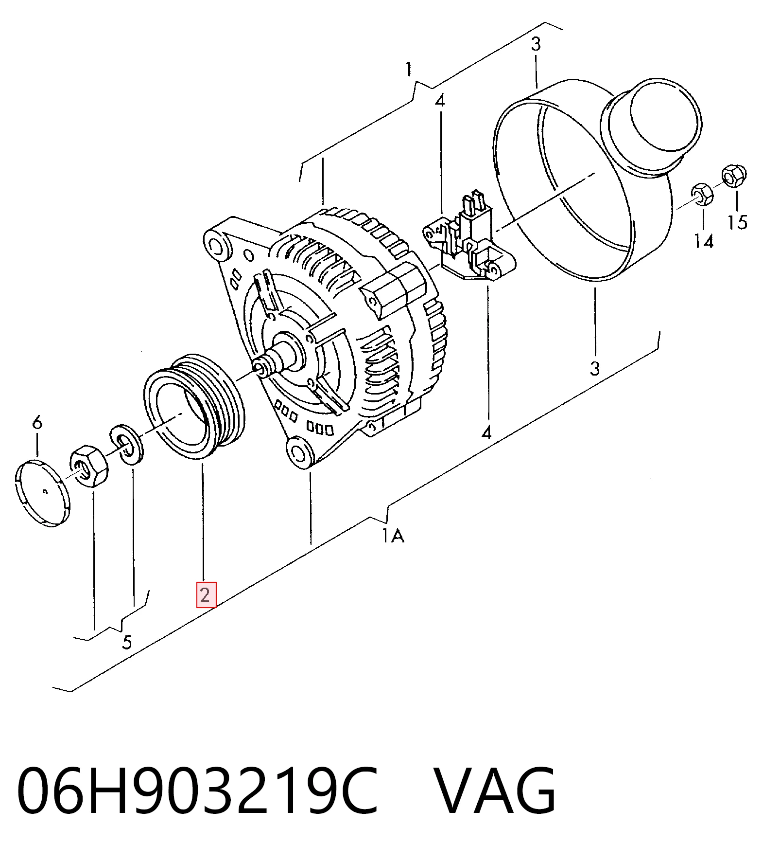 Інерційний шків VAG 06H903219C ціна, від 73.01 USD