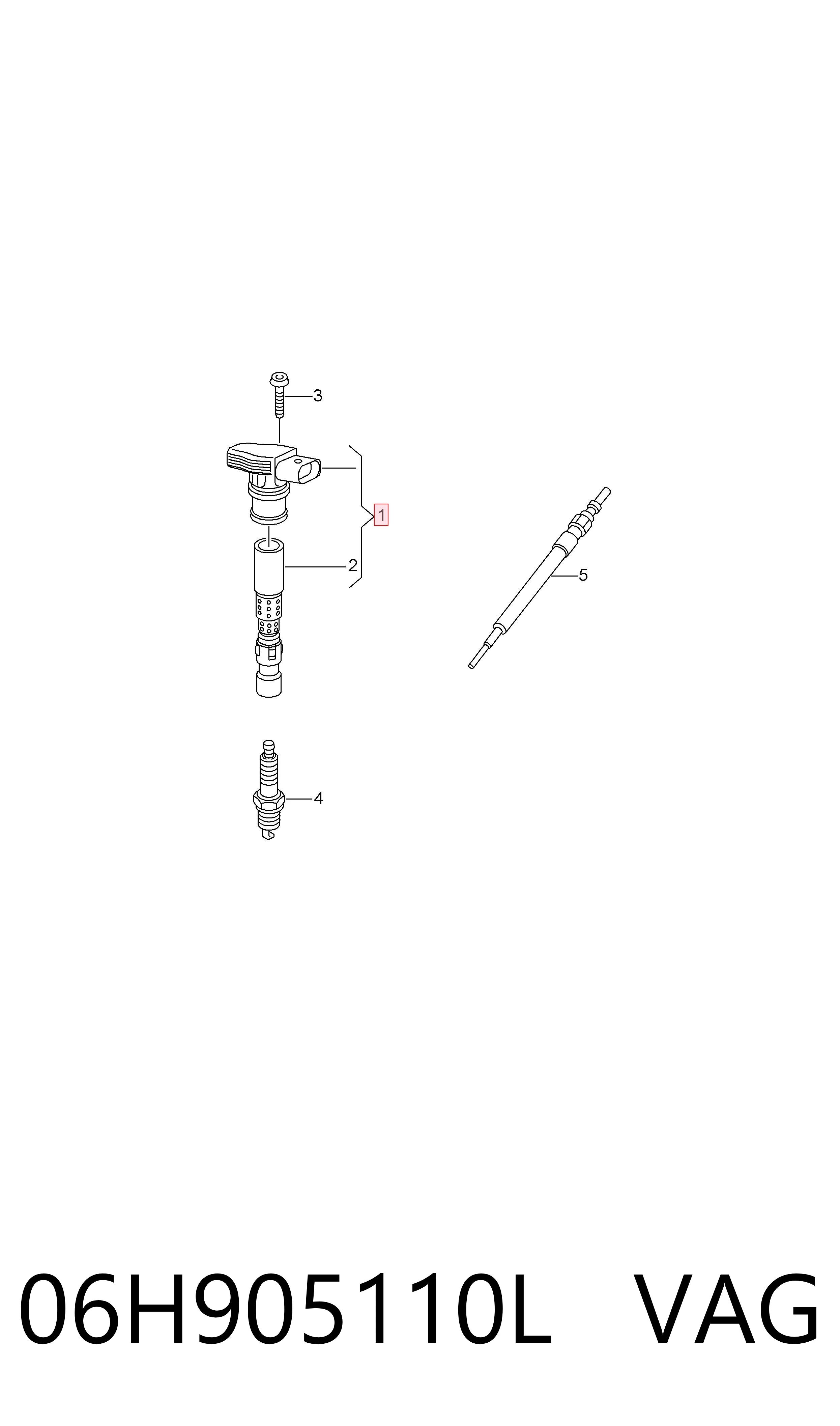 Котушка запалювання VAG 06H905110L ціна, від 6.38 USD