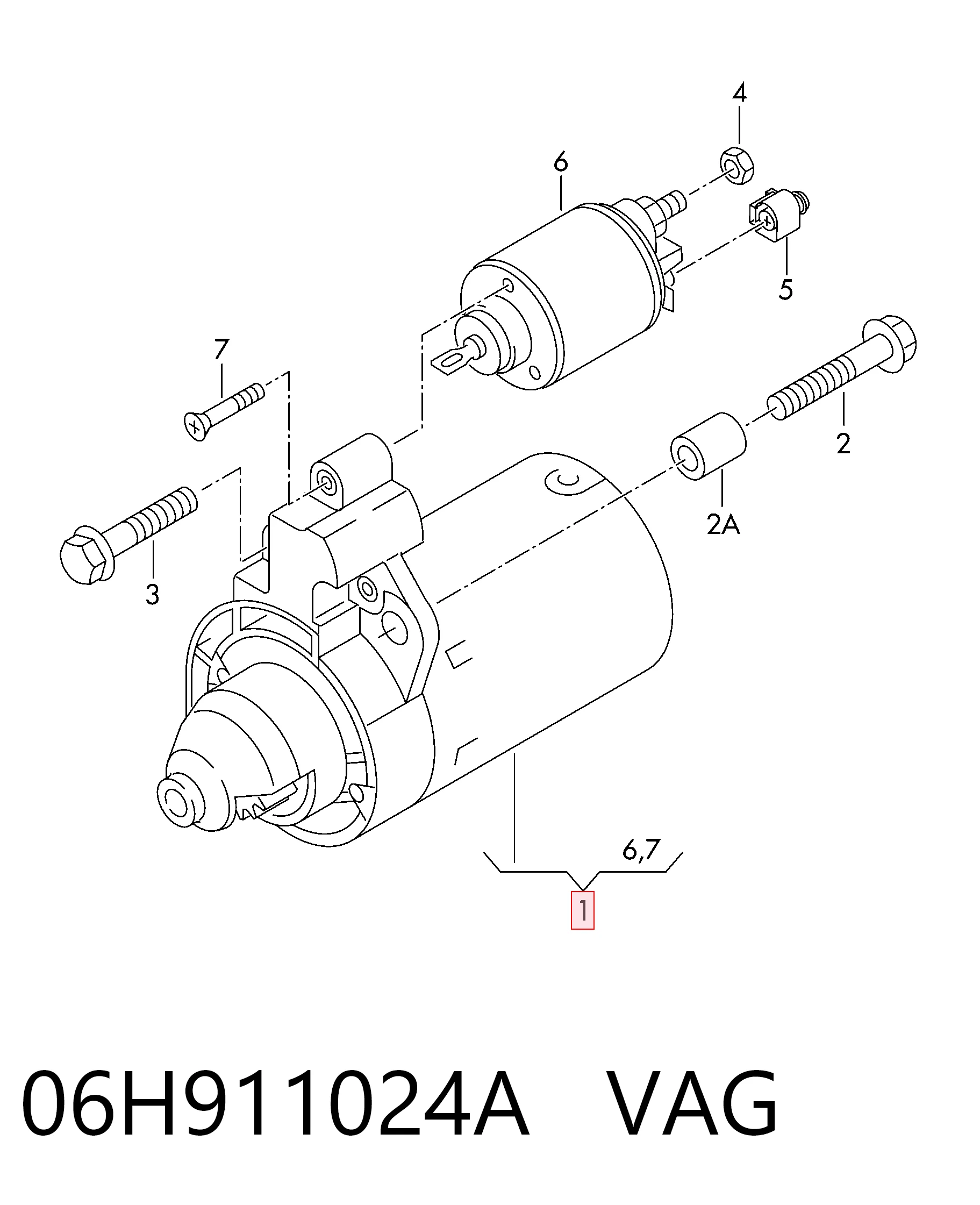 06H911024A VAG Стартер двигуна