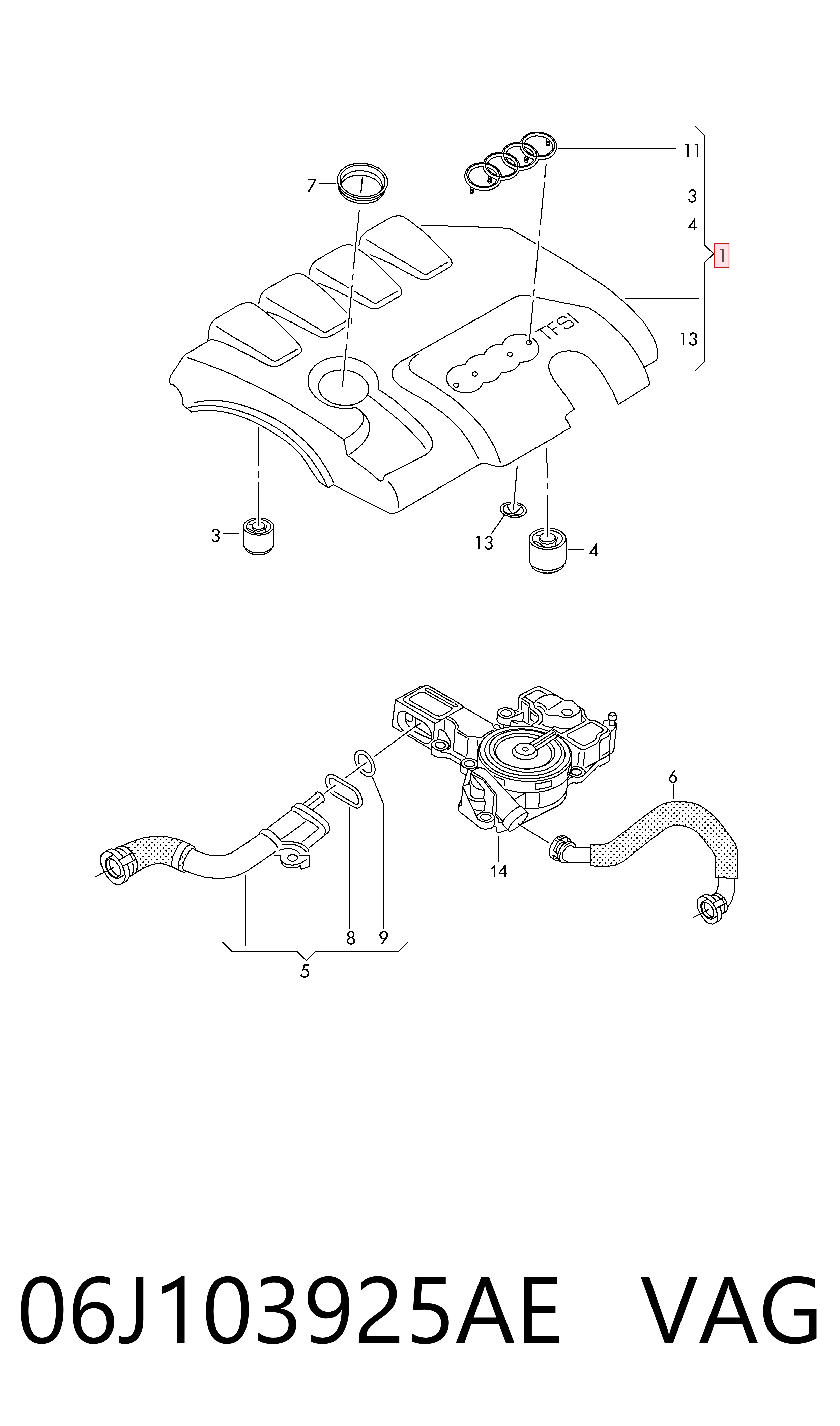 06J103925AE VAG Екран двигуна