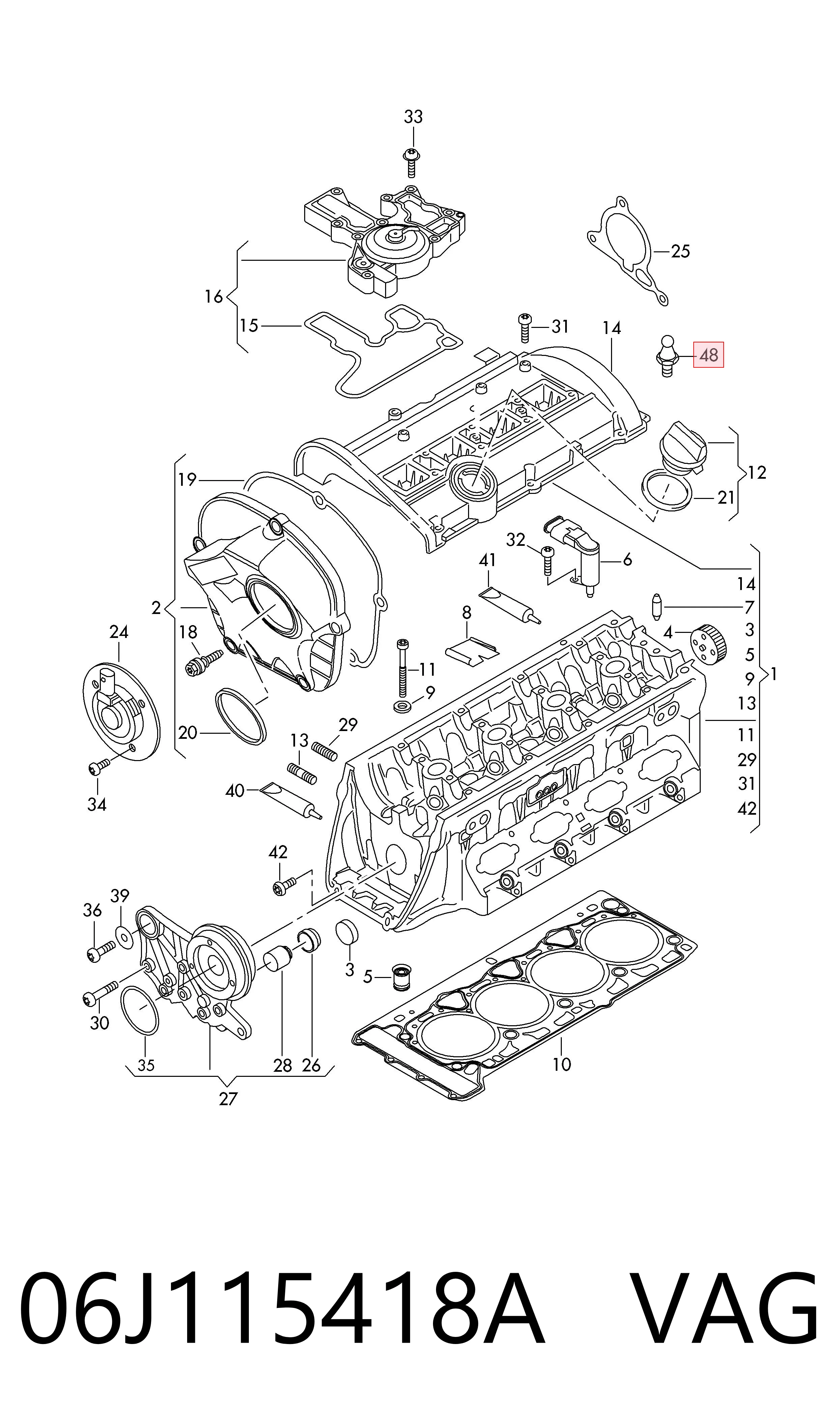 06J115418A VAG Заглушка головки блока