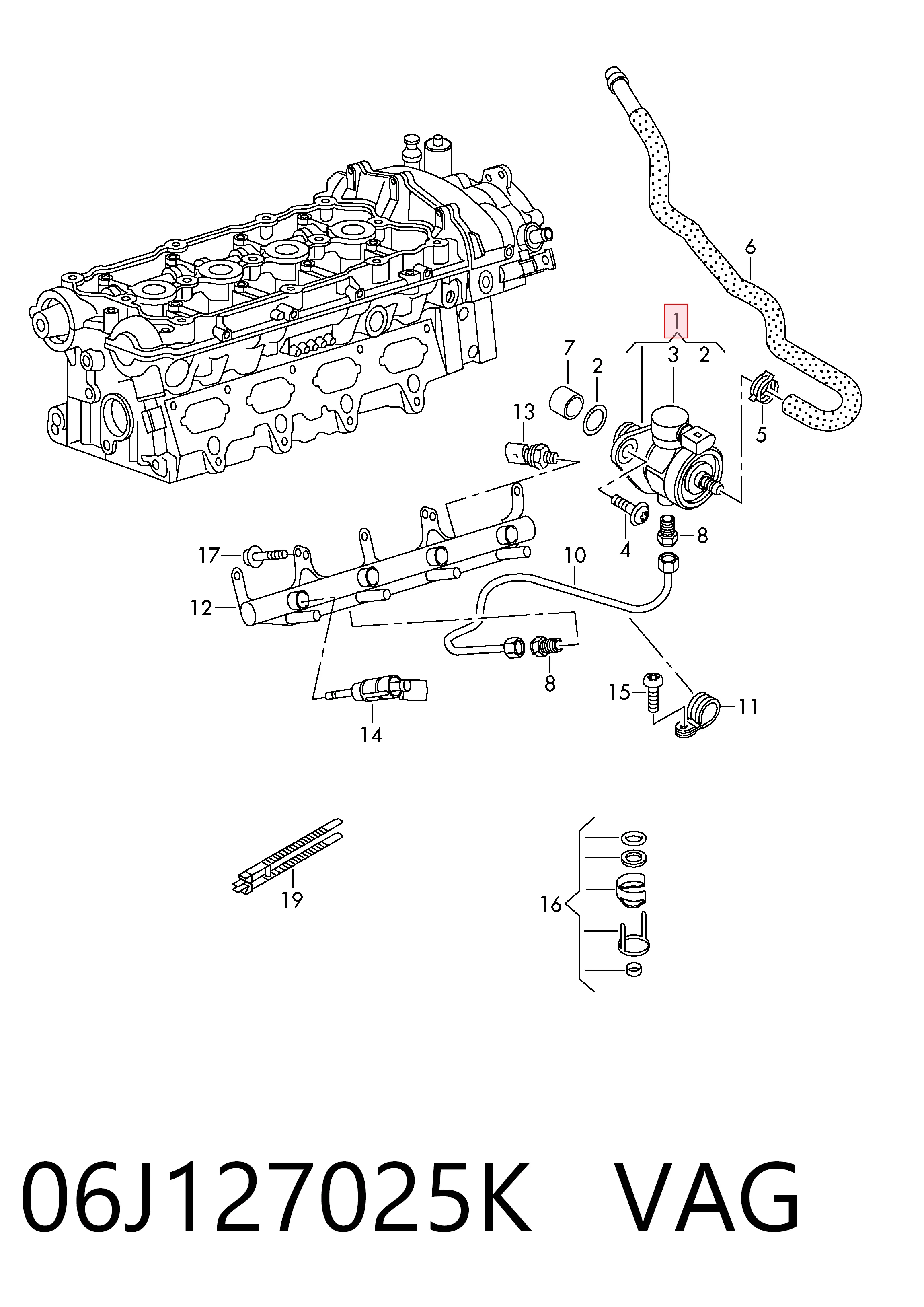 Насос паливний високого тиску VAG 06J127025K ціна, від 127.12 USD