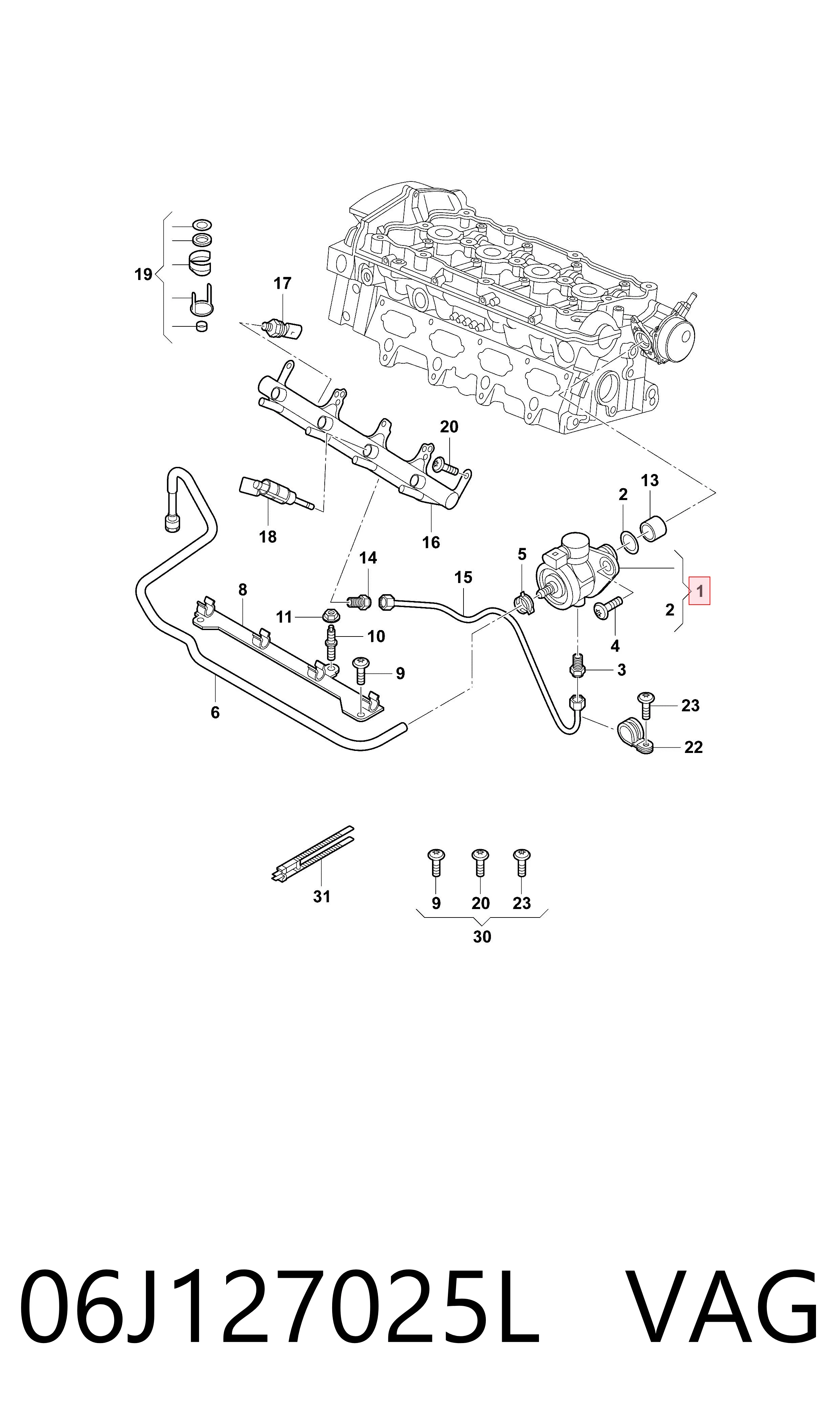 Насос паливний високого тиску VAG 06J127025L ціна, від 474.78 USD