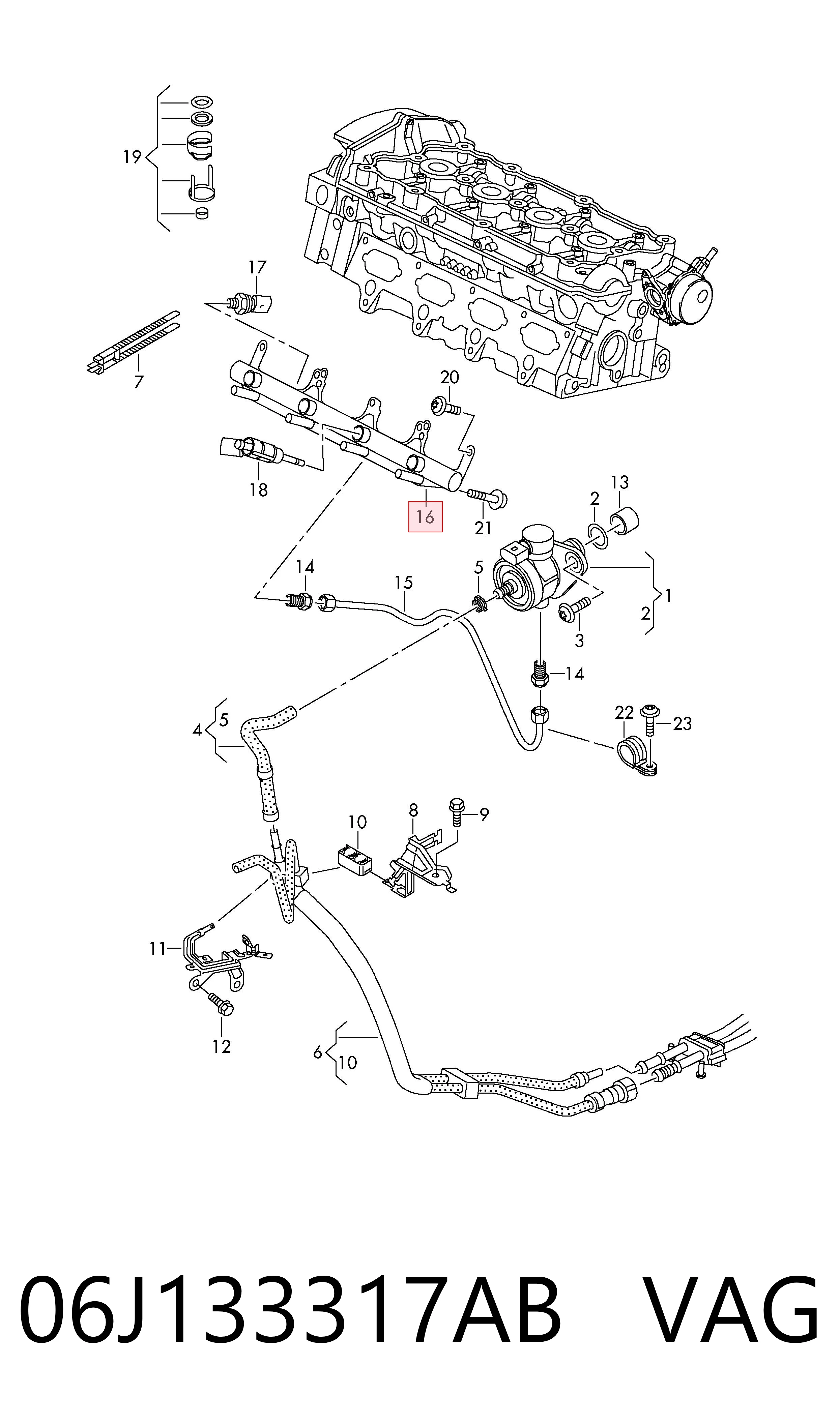 06J133317AB VAG Розподільник палива