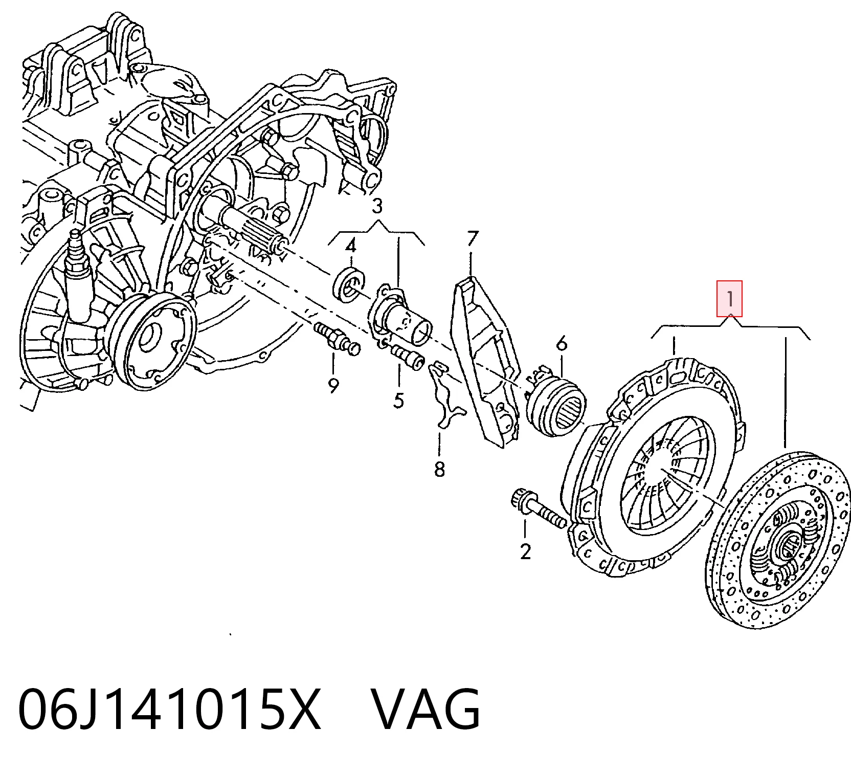06J141015X VAG Зчеплення в зборі