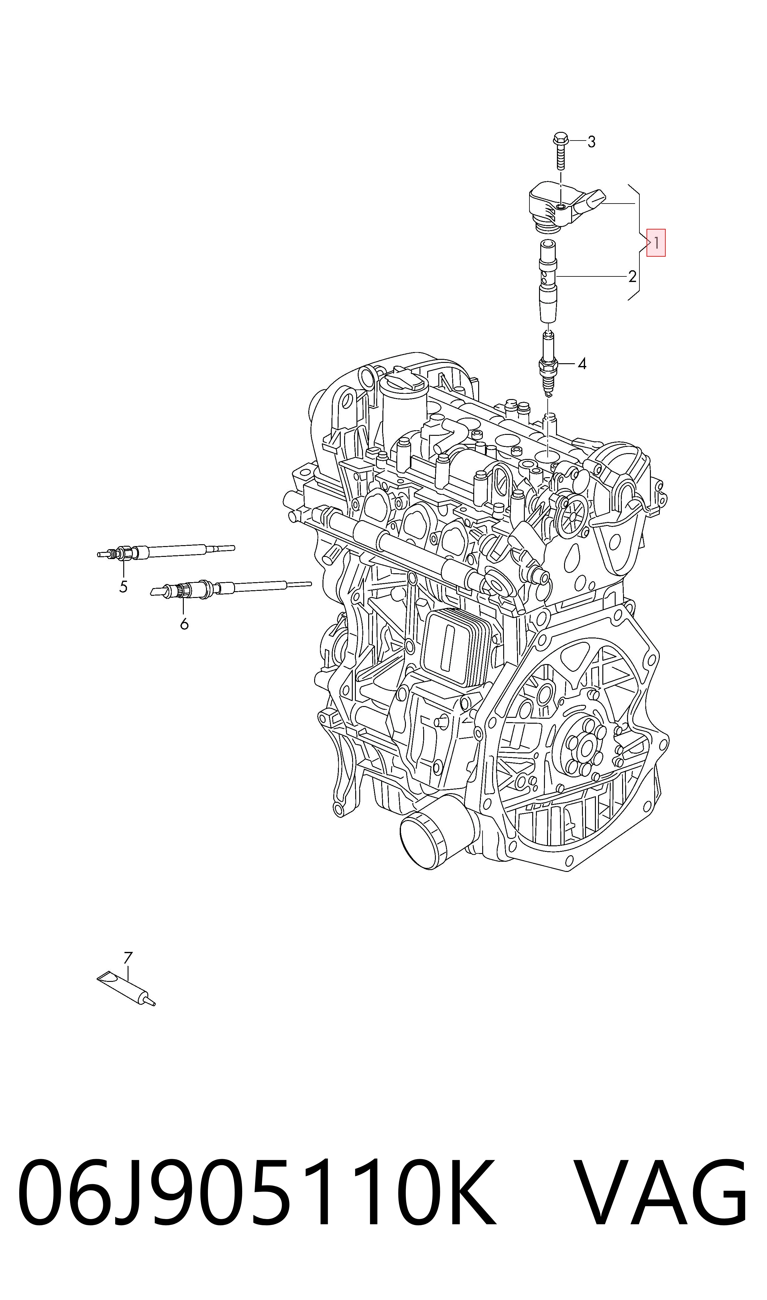 Котушка запалювання VAG 06J905110K ціна, від 12.67 USD