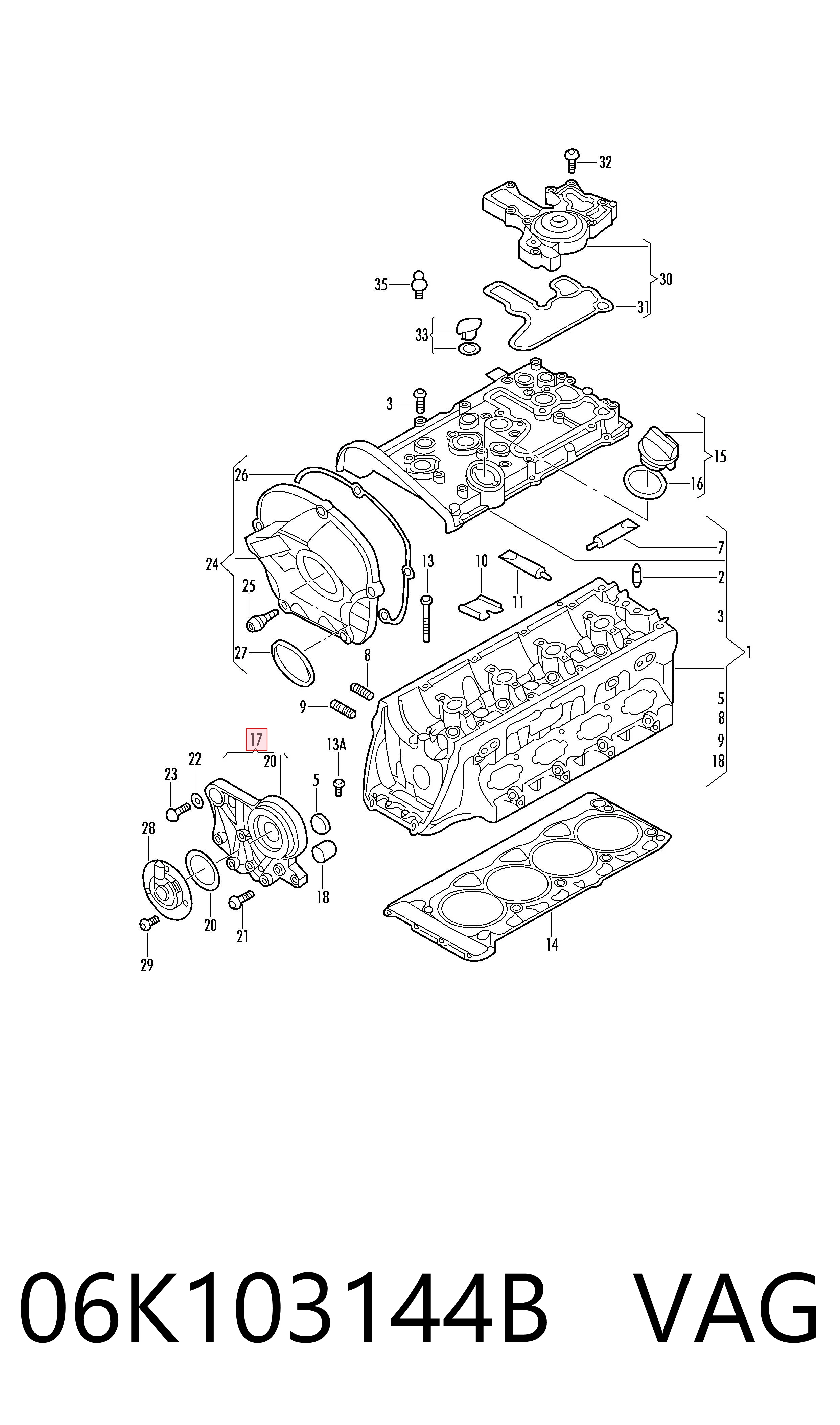 06K103144B VAG Кришка мотора передня