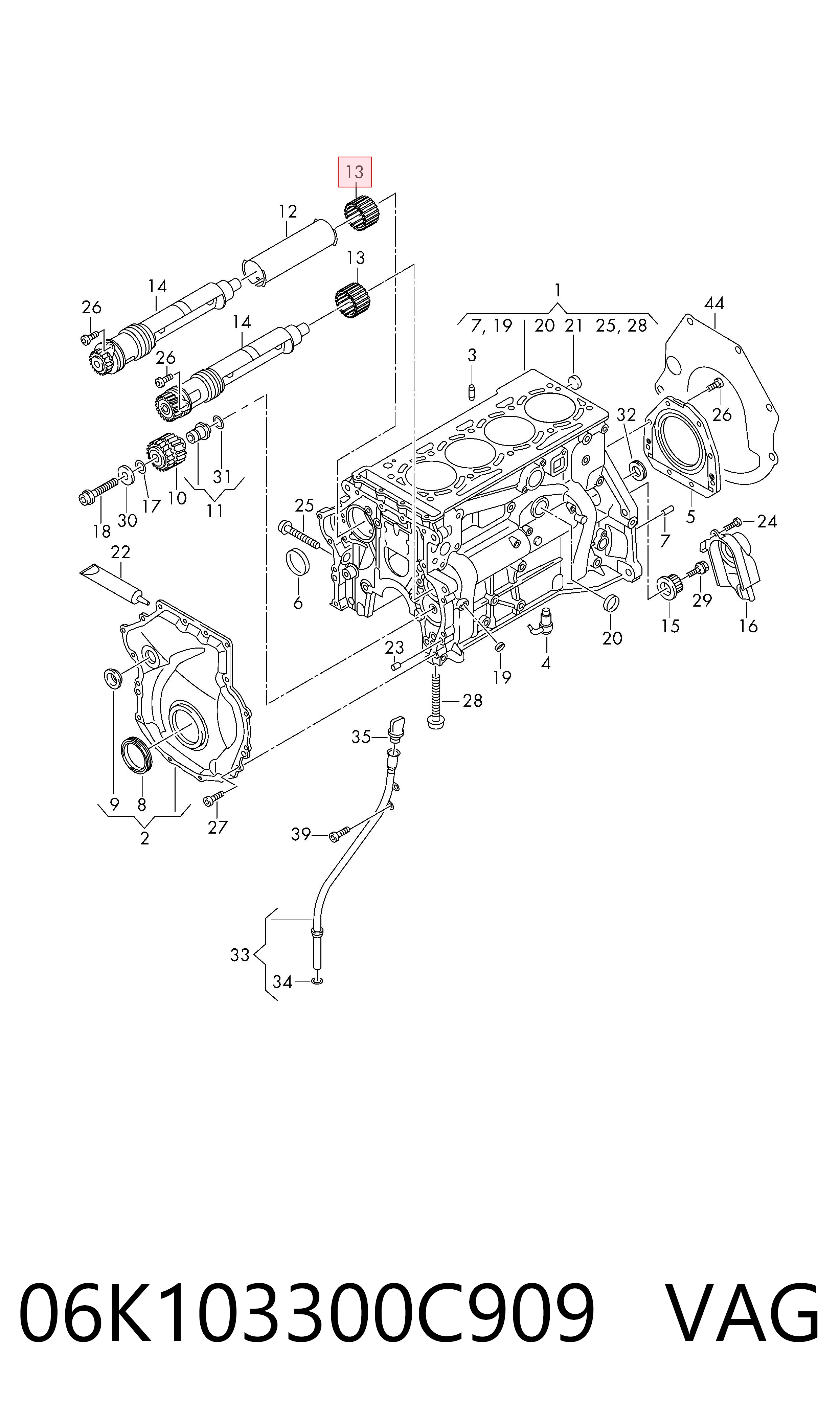 06K103300C909 VAG Блок циліндрів двигуна