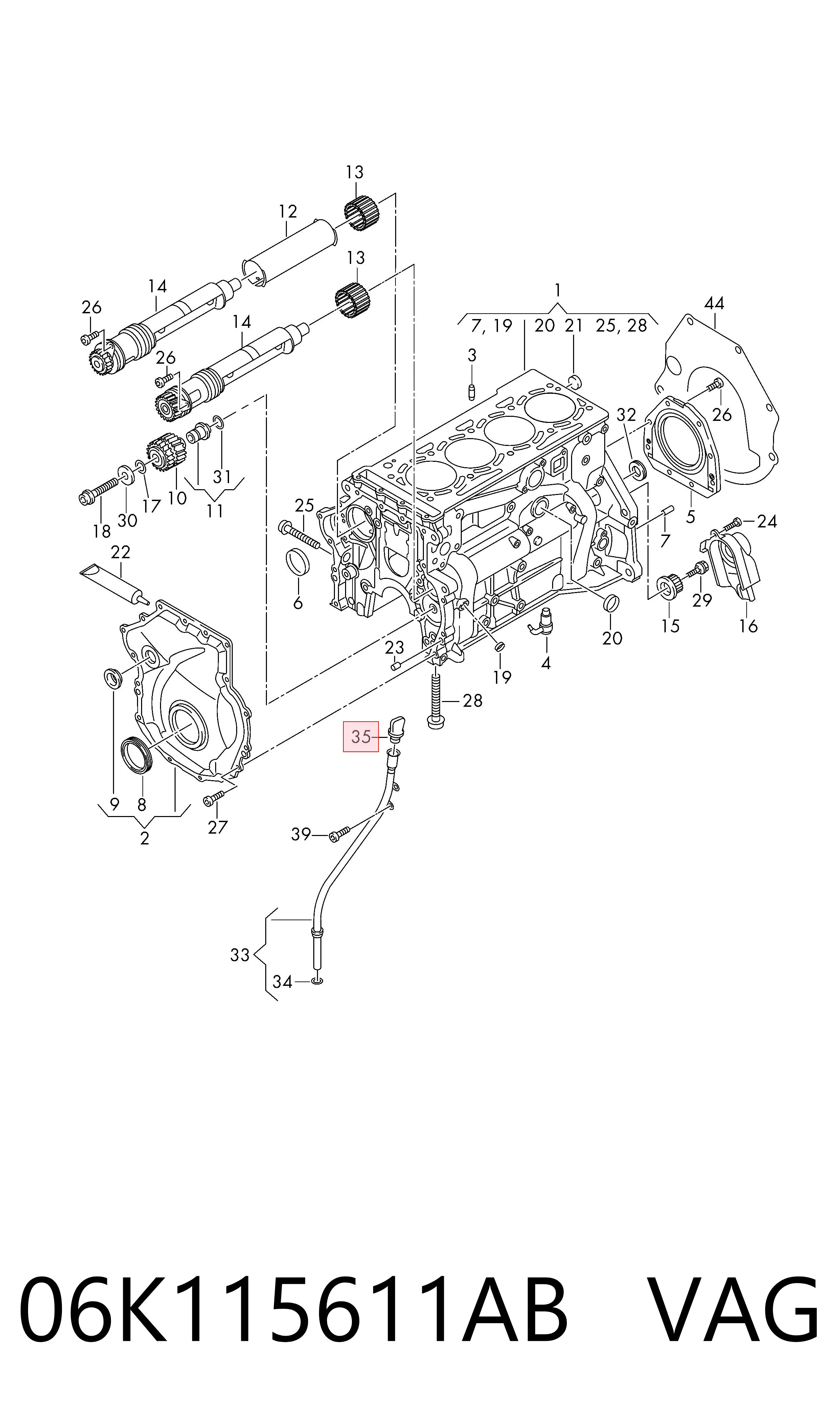 Щуп-індикатор рівня масла в двигуні VAG 06K115611AB ціна, від 21.19 USD