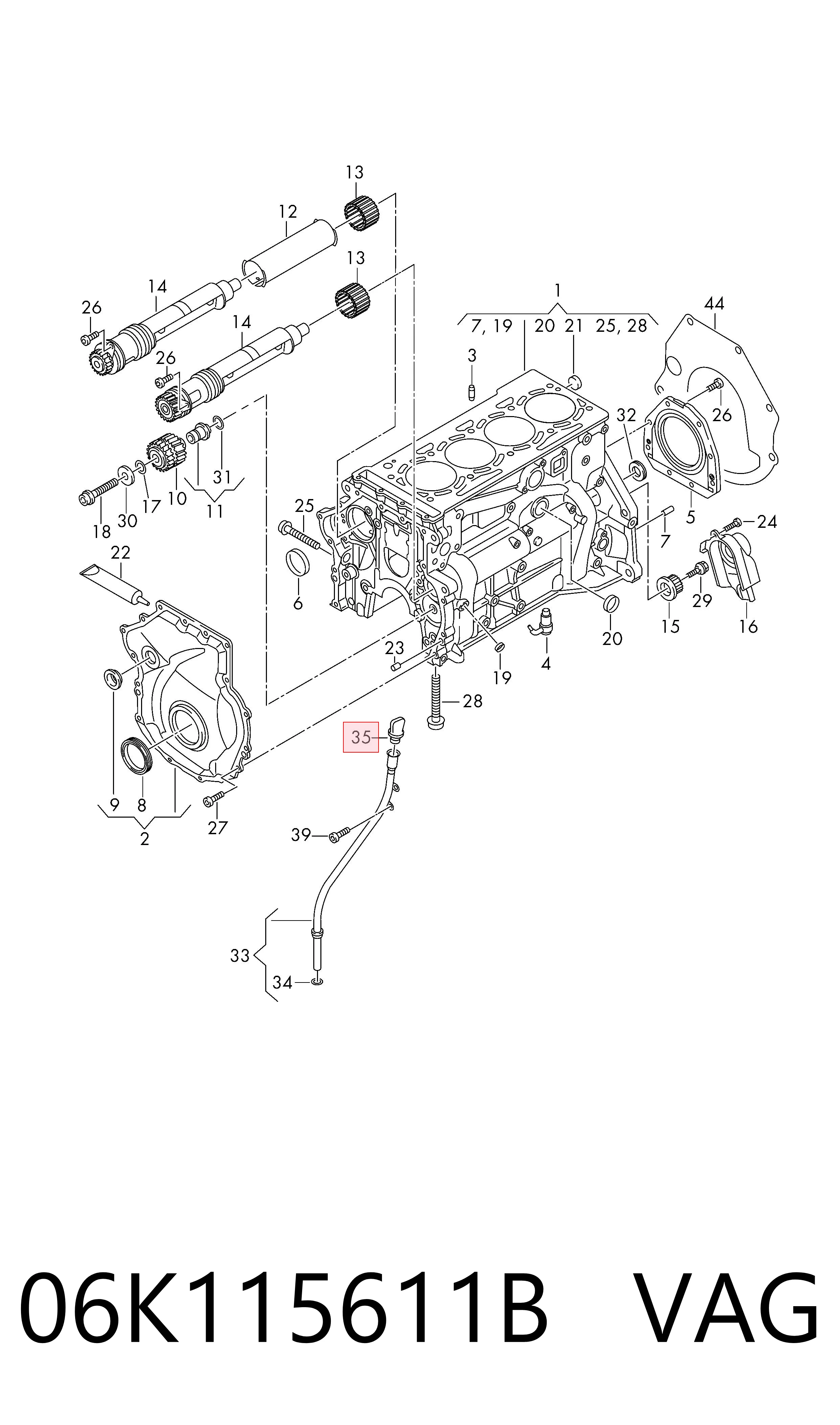 06K115611B VAG Покажчик рівня масла