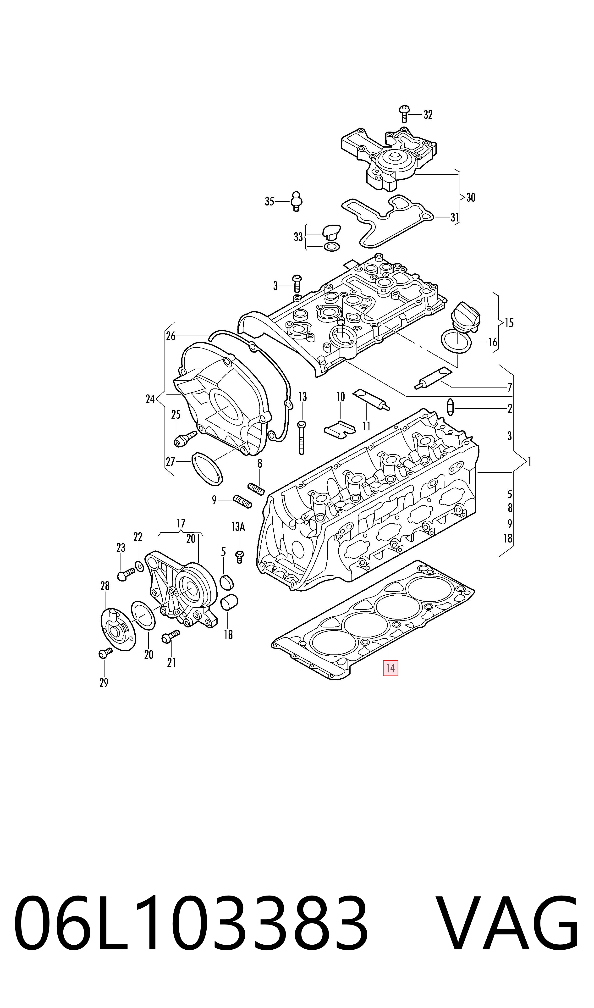 06L103383 VAG Прокладка під головку