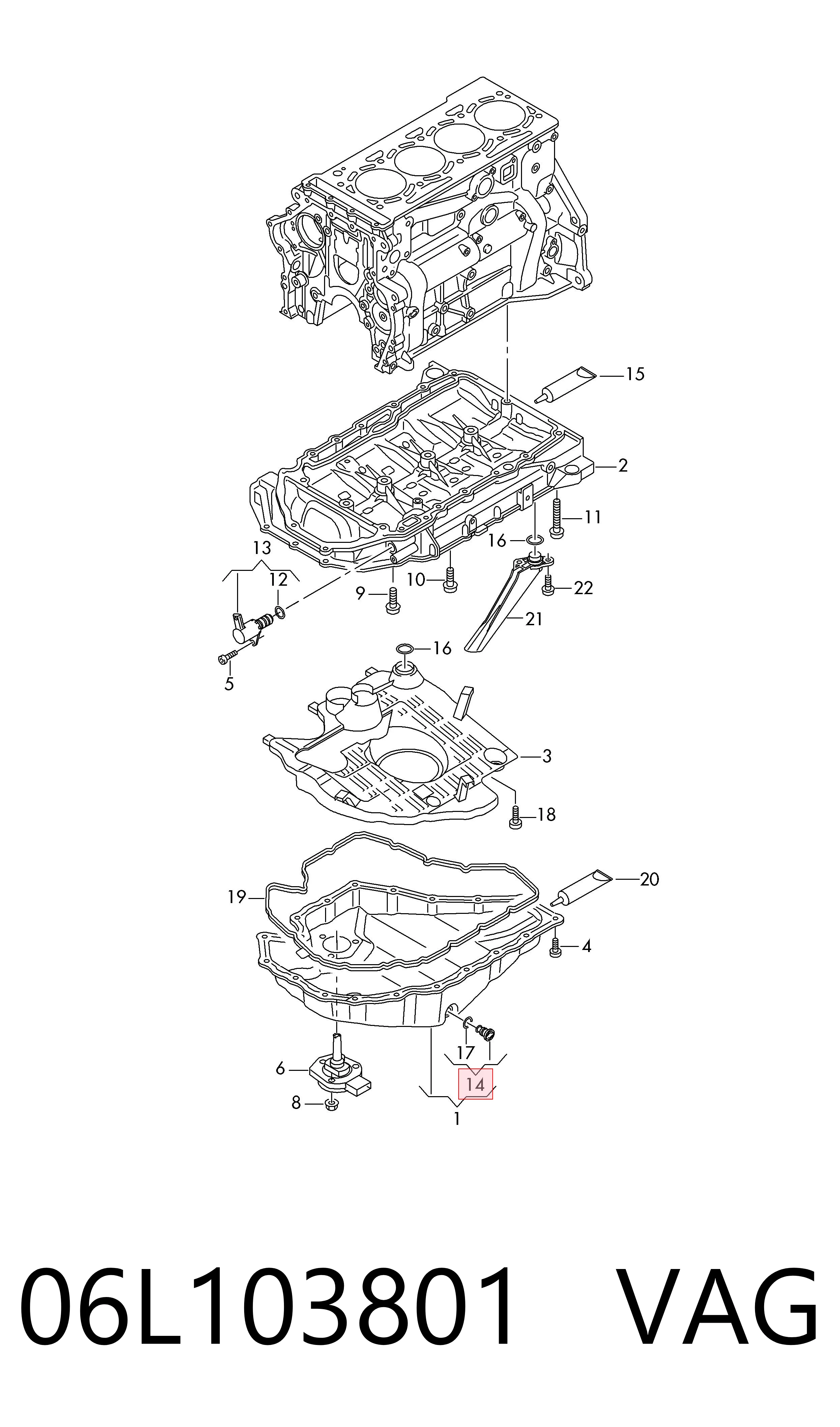 06L103801 VAG Пробка піддона двигуна