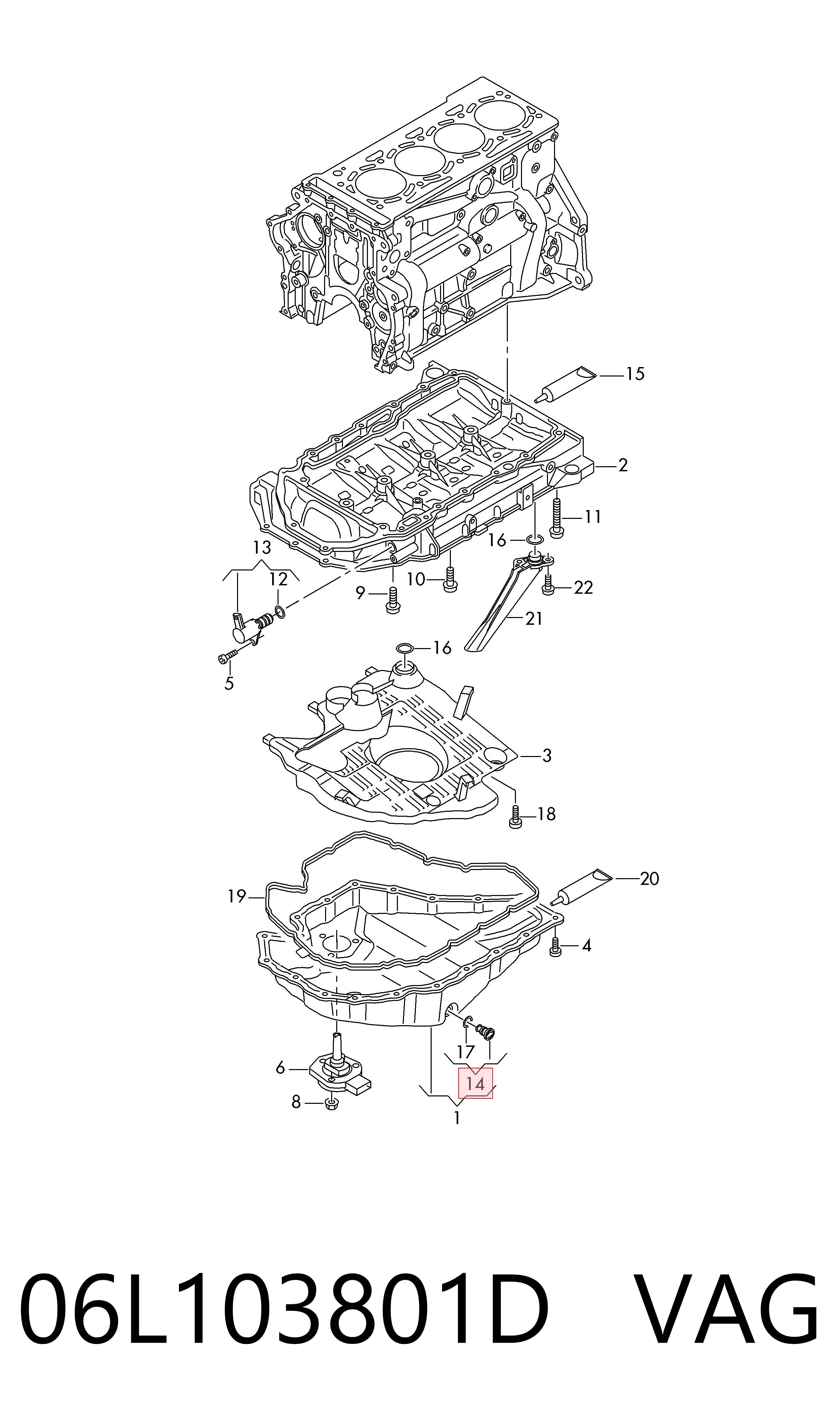 Пробка піддона двигуна VAG 06L103801D ціна, від 5.68 USD