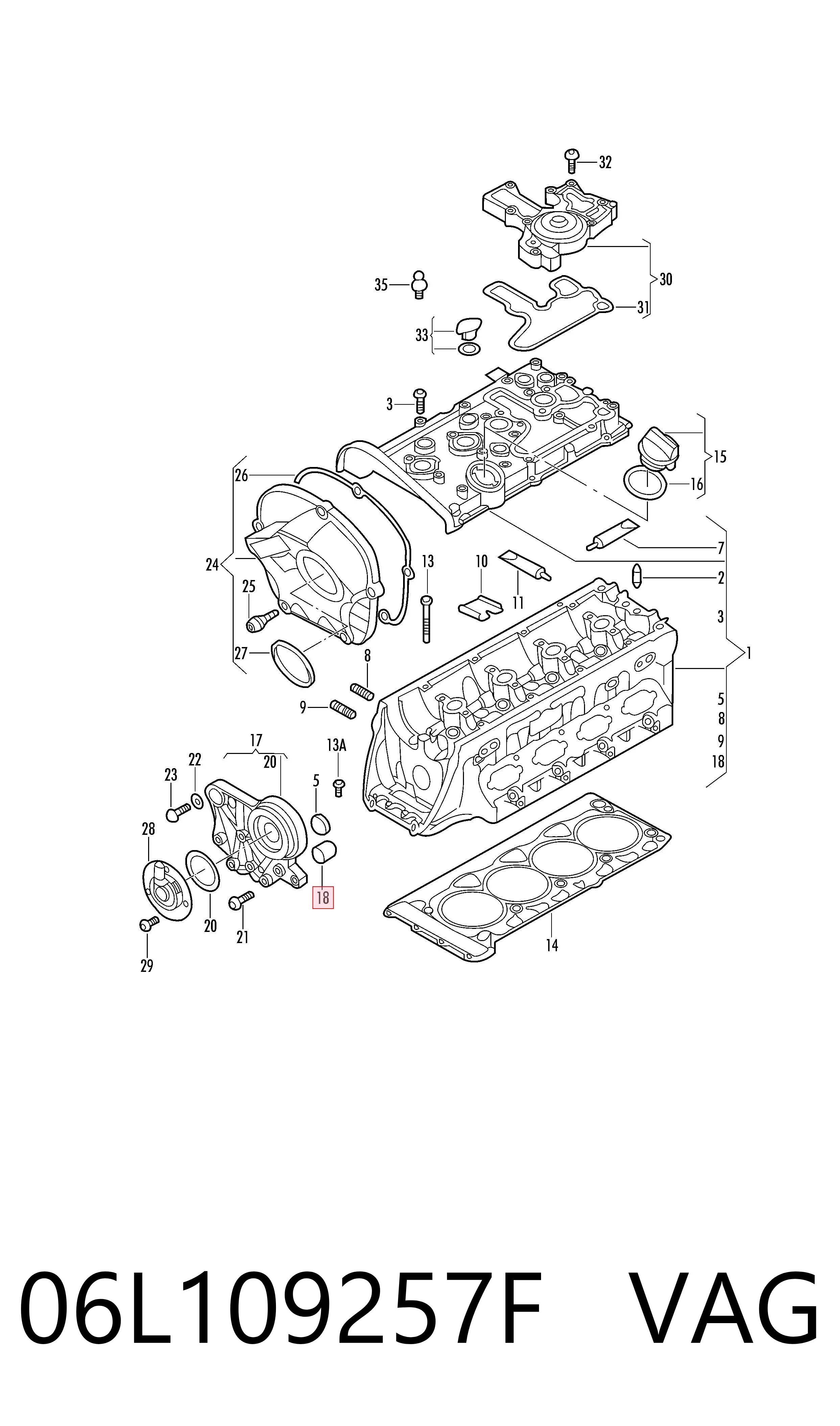 Клапан фазорегулятора 06L109257F VAG
